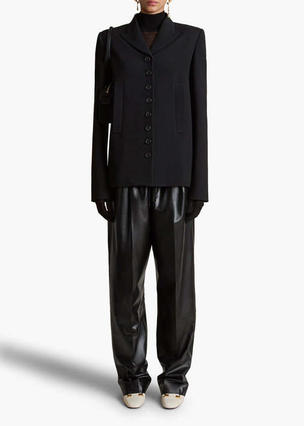 Trenton Pant in Black Leather STYLED VIEW