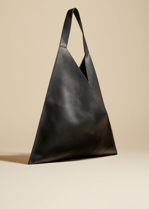 The Sara Tote in Black Pebbled Leather