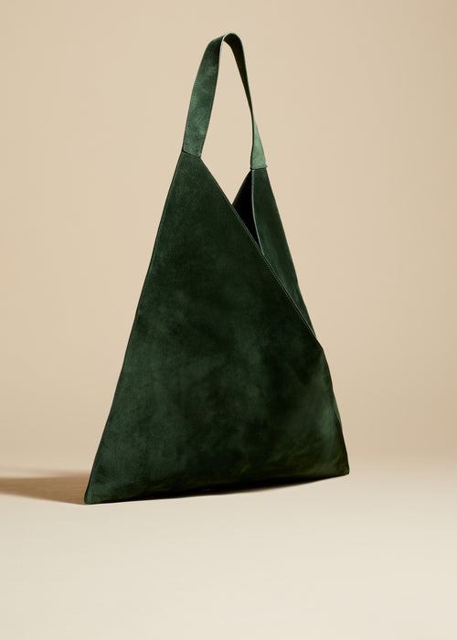 The Sara Tote in Hunter Green Suede
