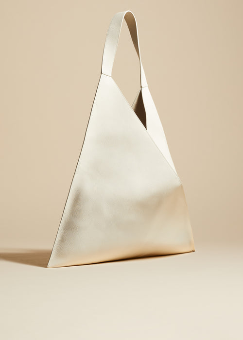 The Sara Tote in Off-White Pebbled Leather