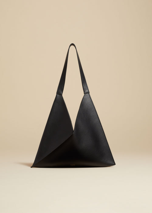 The Small Sara Tote in Black Pebbled Leather