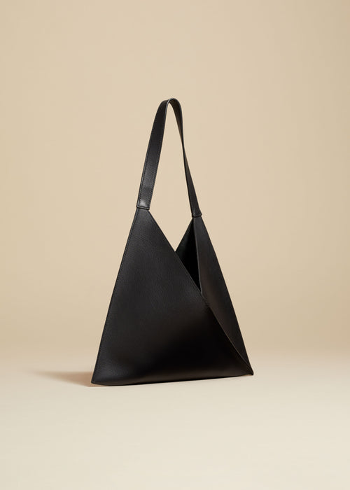 The Small Sara Tote in Black Pebbled Leather