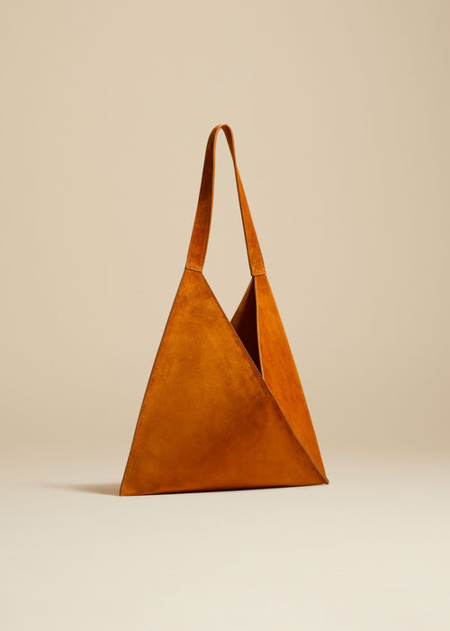 The Small Sara Tote in Caramel Suede