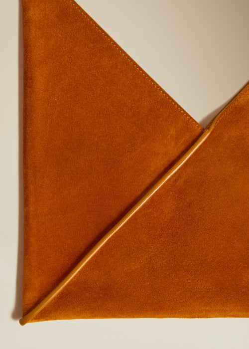 The Small Sara Tote in Caramel Suede