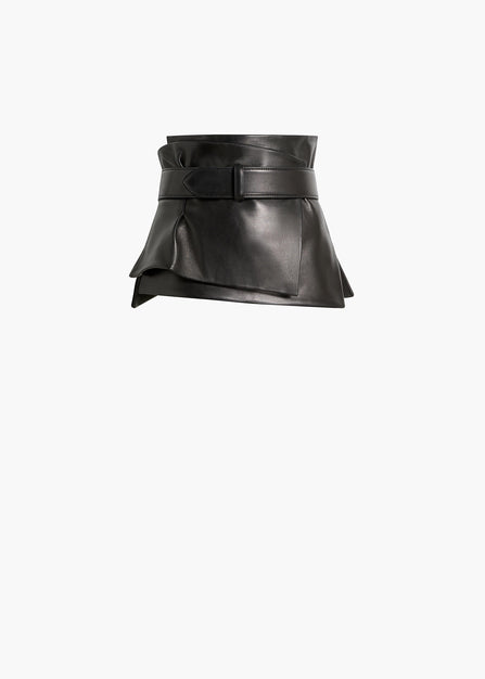 SASKIA BELT BLACK LEATHER 24901012 200 GHOST