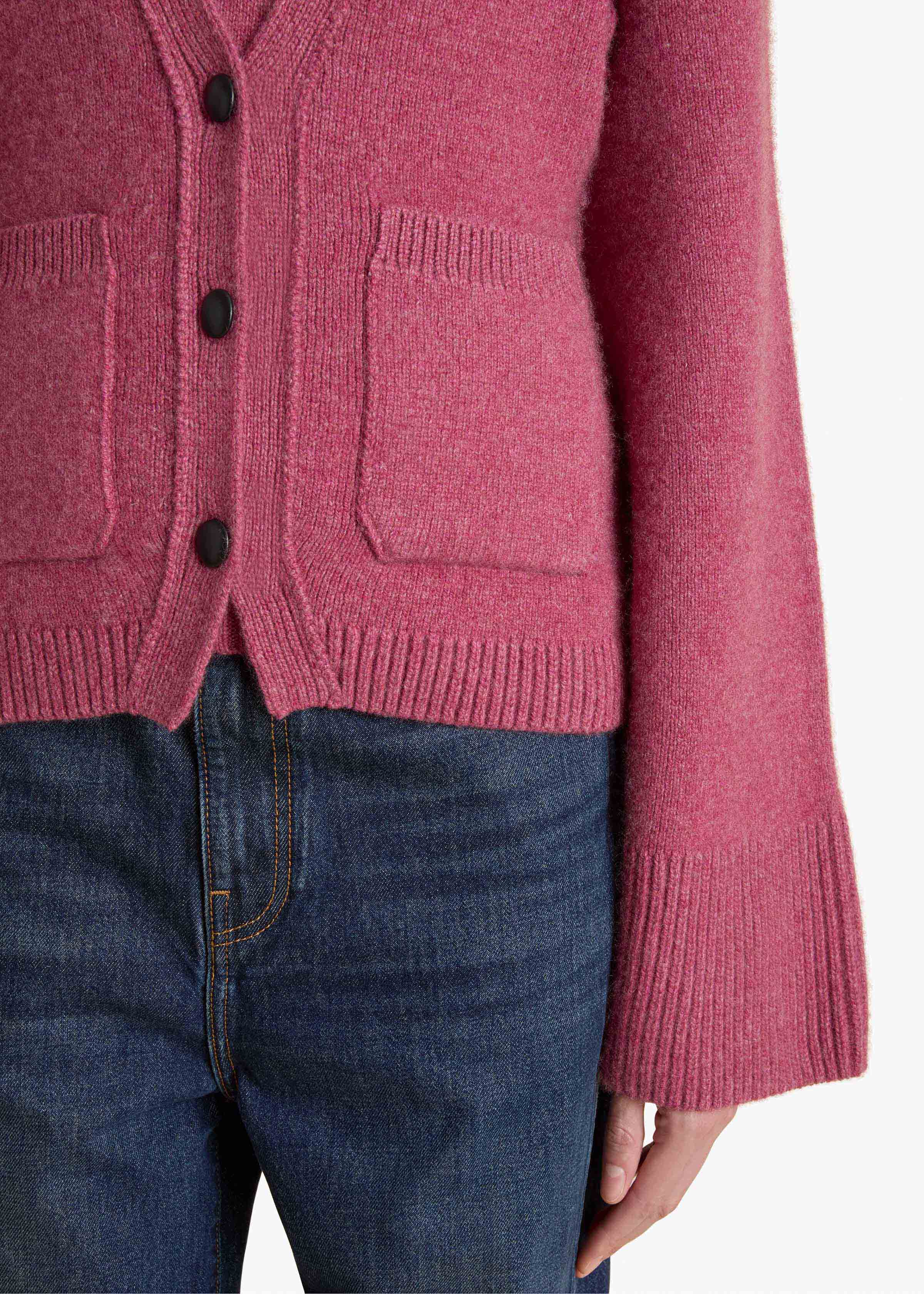 Scarlet Cardigan in Amaranth DETAILED VIEW 2