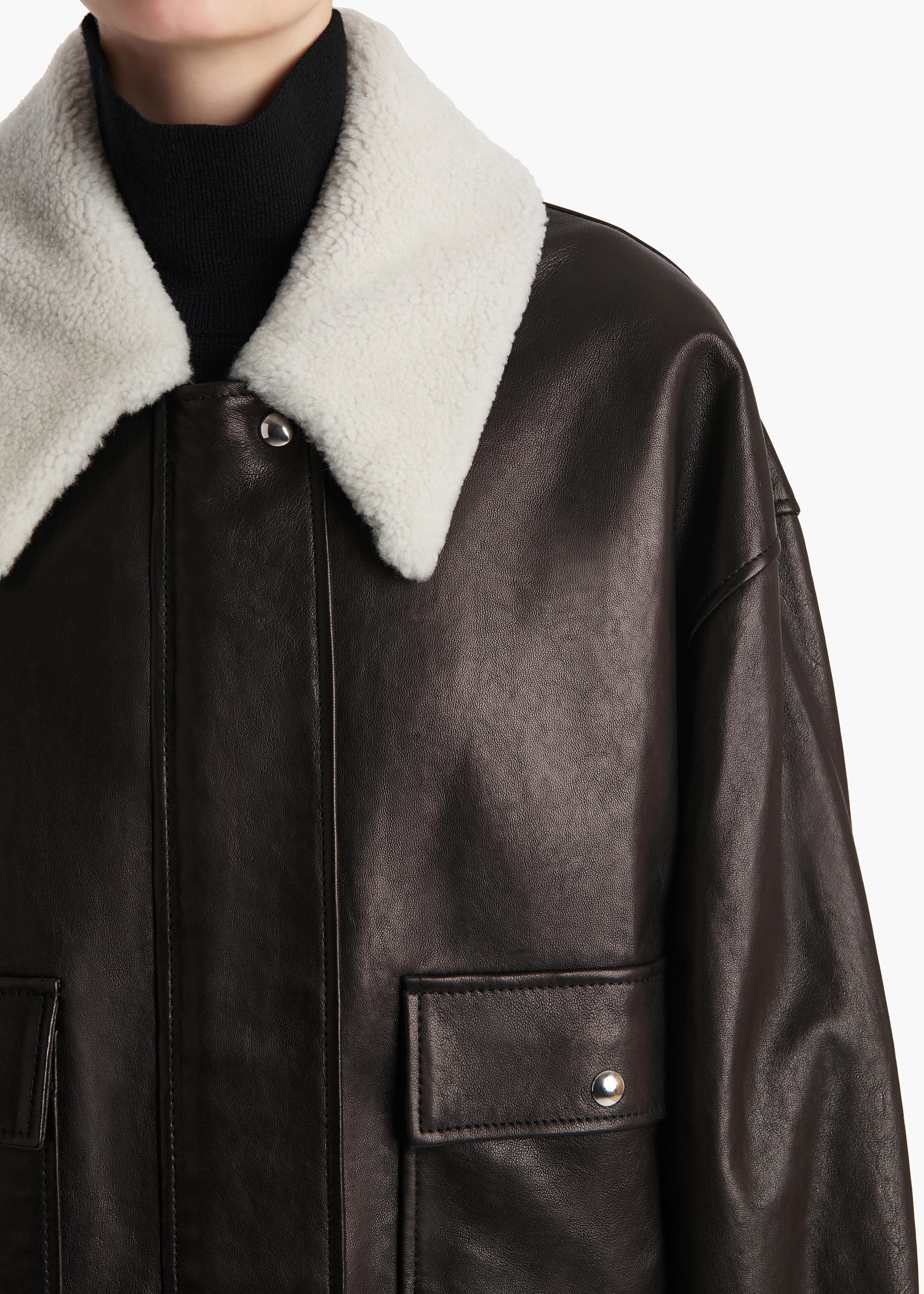 ジャケット・アウター sheller leather like bomber jacket Shellar Jacket in Black Leather – KHAITE