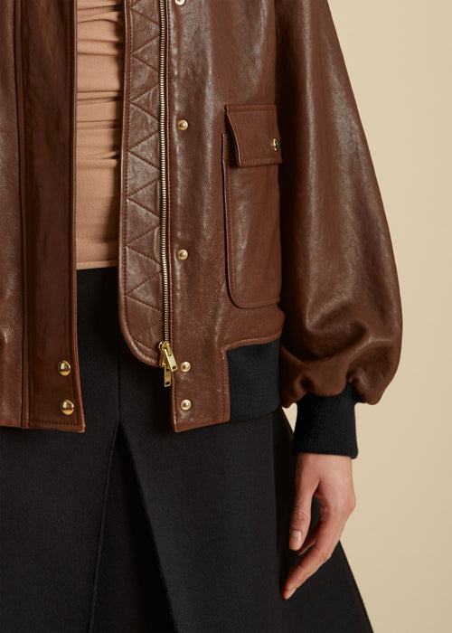 The Shellar Jacket in Classic Brown Leather