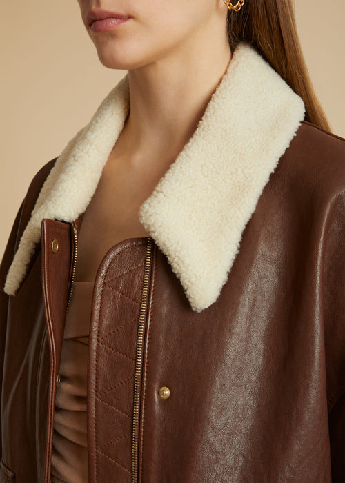 The Shellar Jacket in Classic Brown Leather
