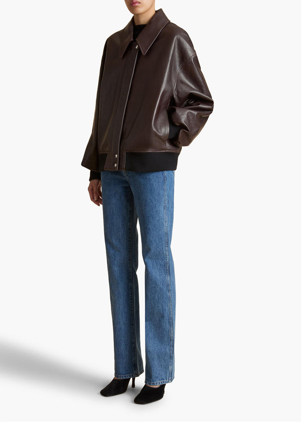 Shelman Jacket in Dark Brown Leather STYLED VIEW