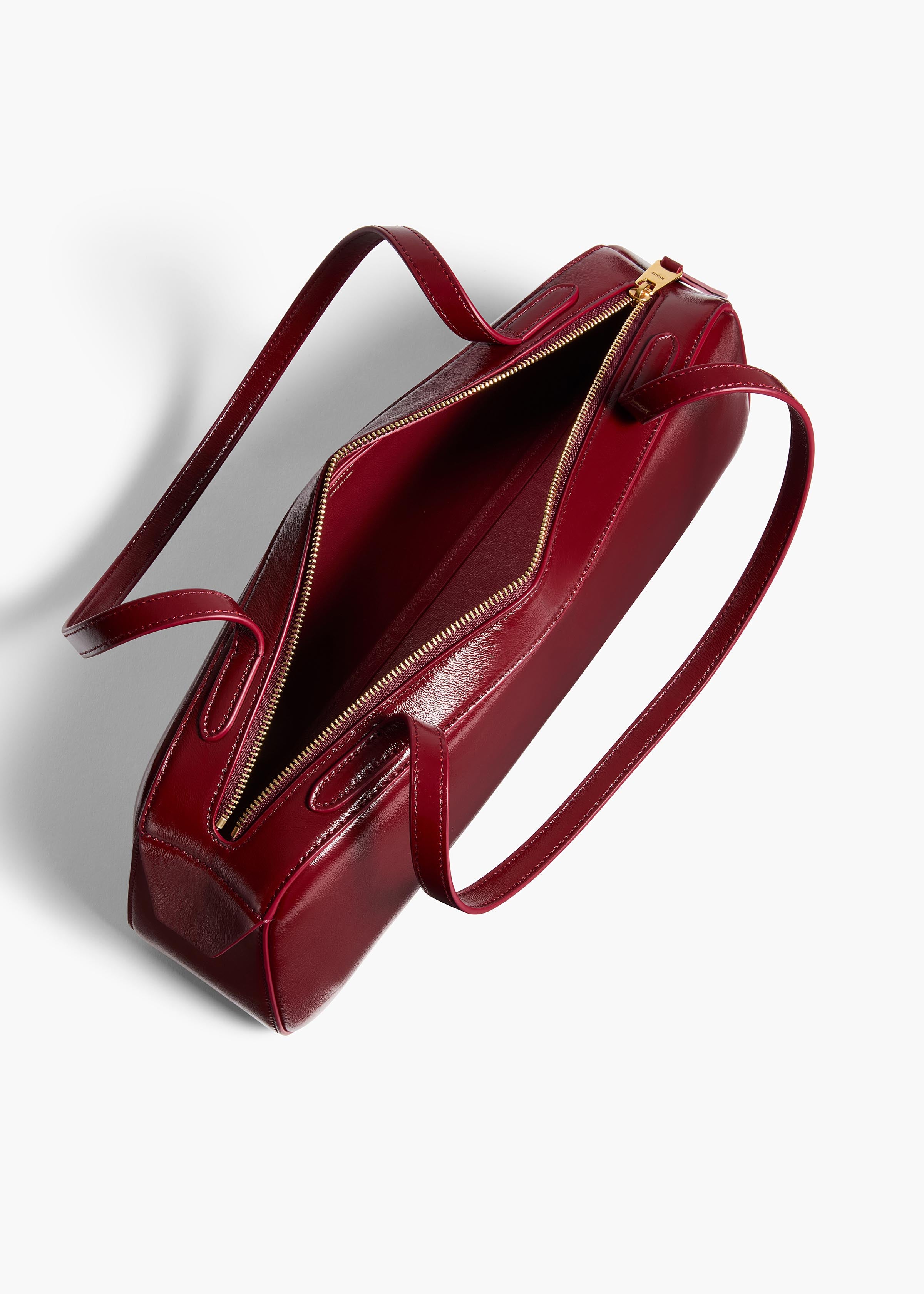 Simona Shoulder Bag in Oxblood Crackle Patent Leather