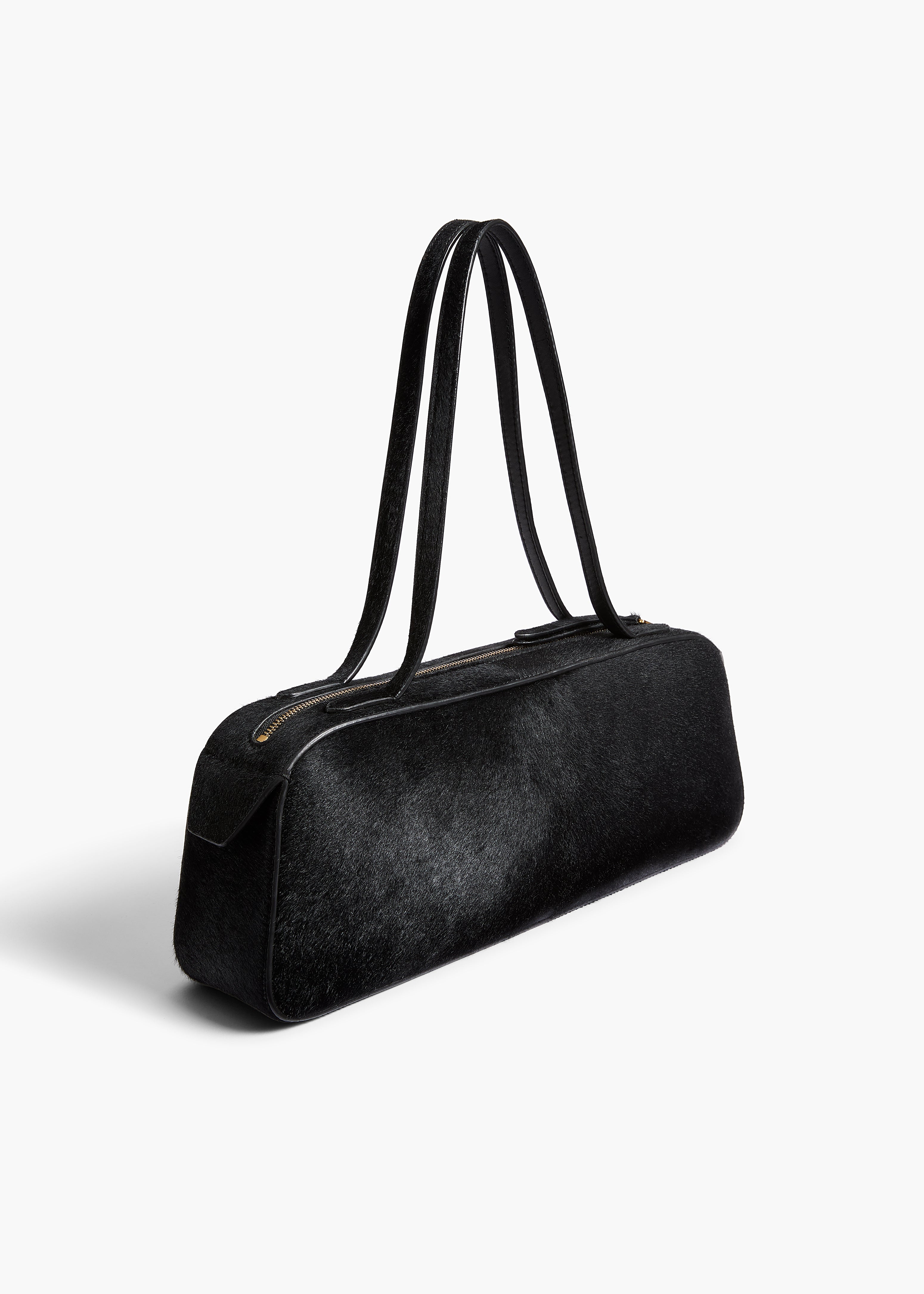 Simona Shoulder Bag in Black Haircalf BACK VIEW