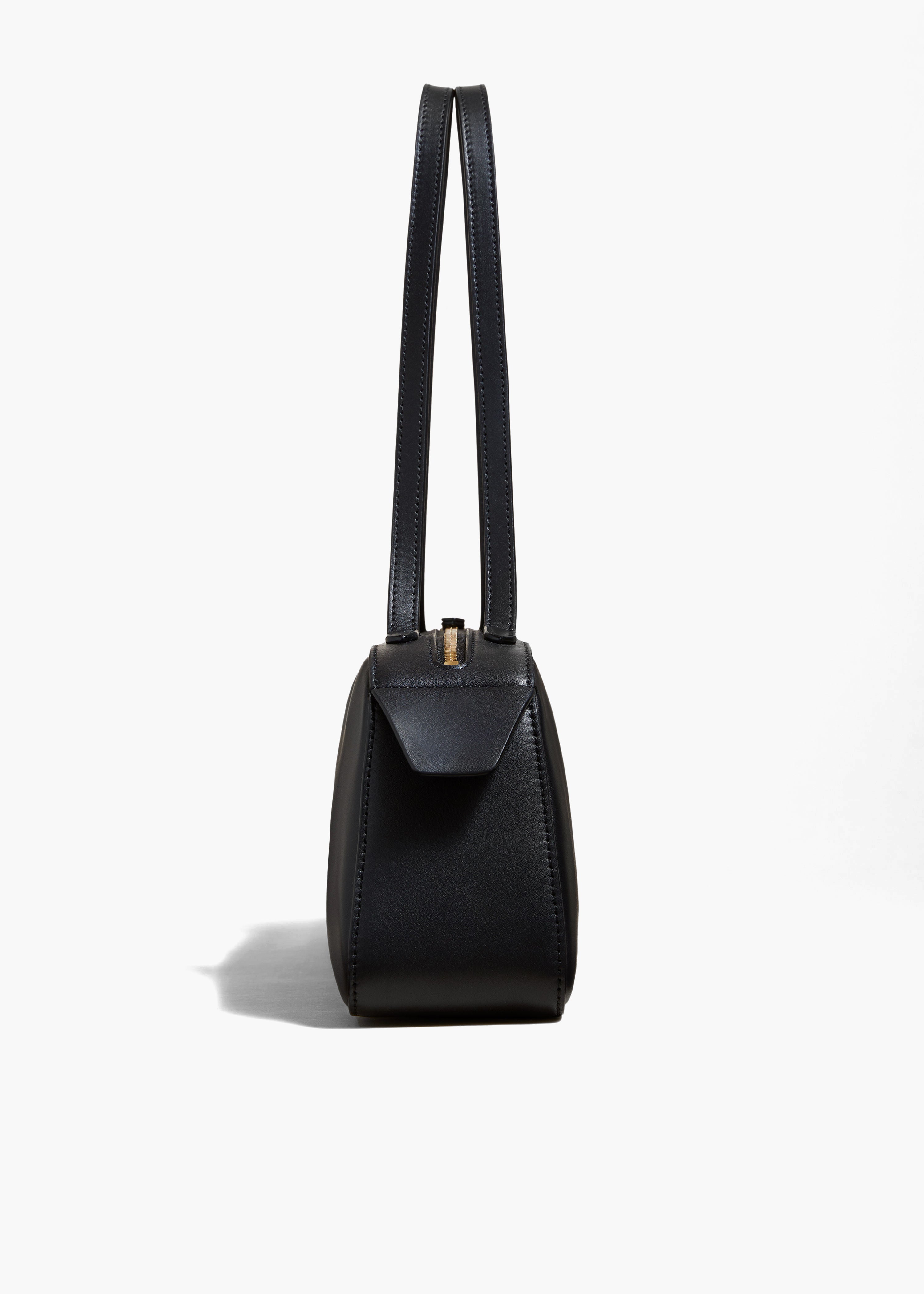 SIMONA HANDBAG IN BLACK LEATHER SIDE VIEW