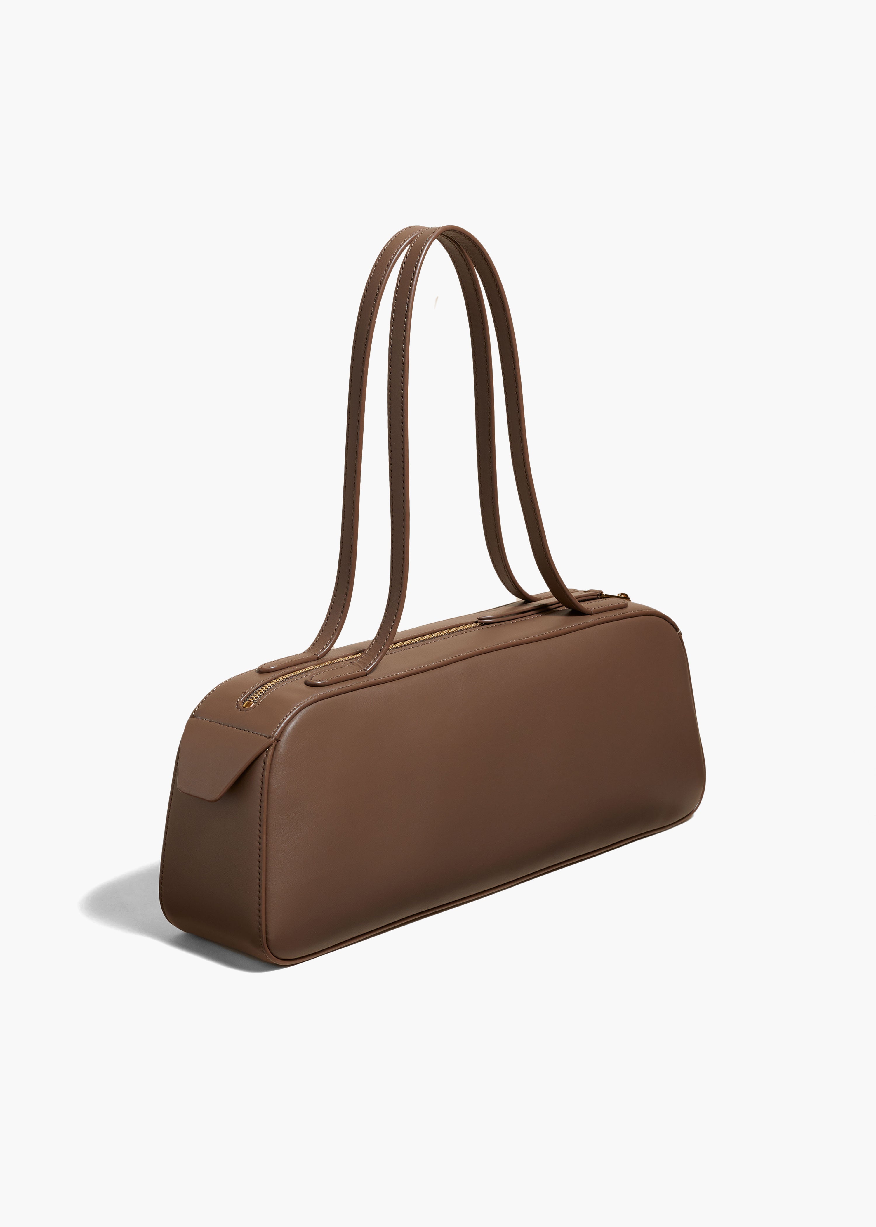 SIMONA HANDBAG IN CEDAR LEATHER ANGLED VIEW