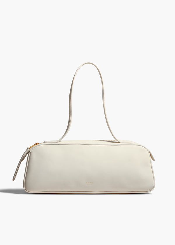 SIMONA HANDBAG IN CREAM LEATHER FRONT VIEW