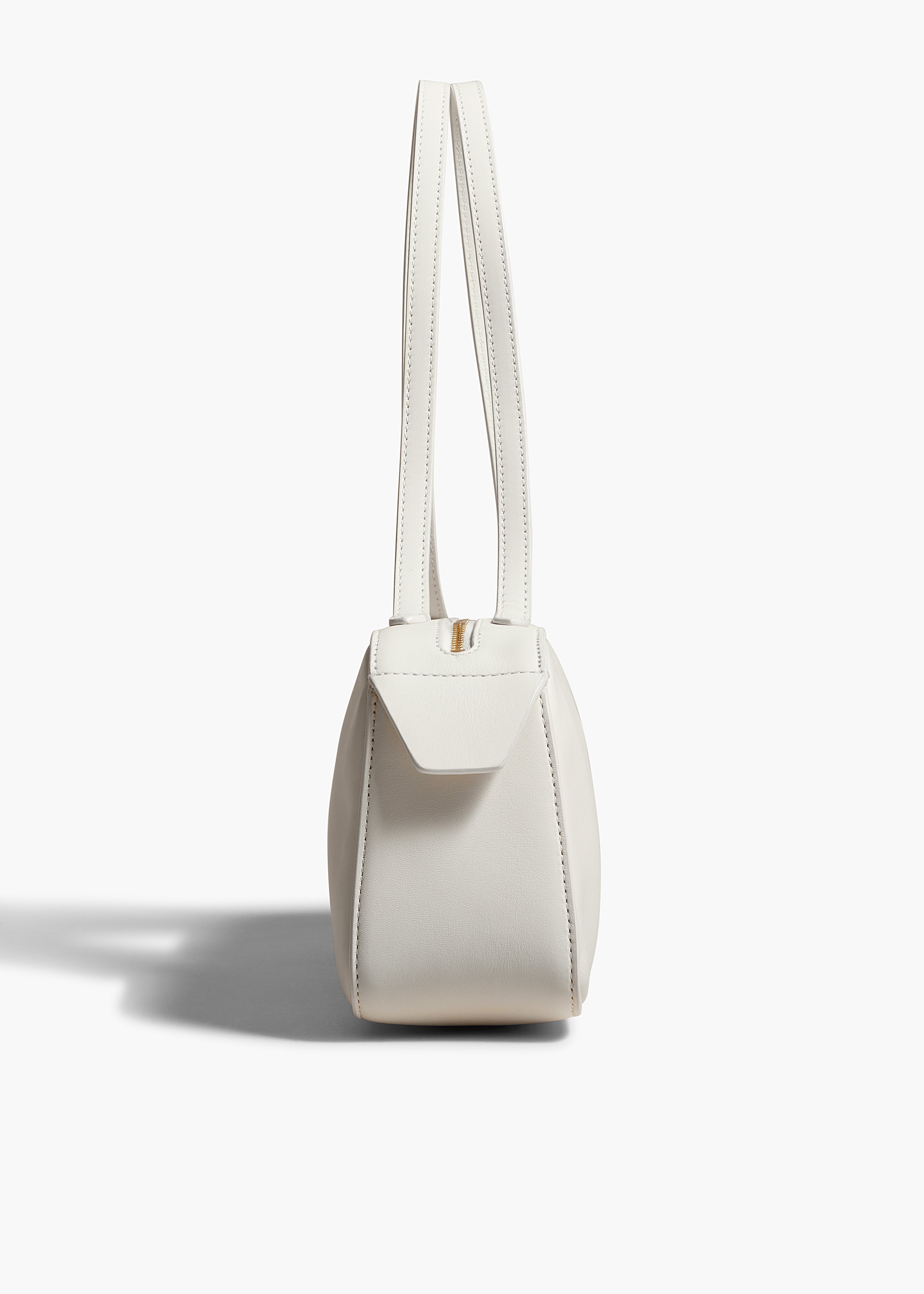 SIMONA HANDBAG IN CREAM LEATHER SIDE VIEW