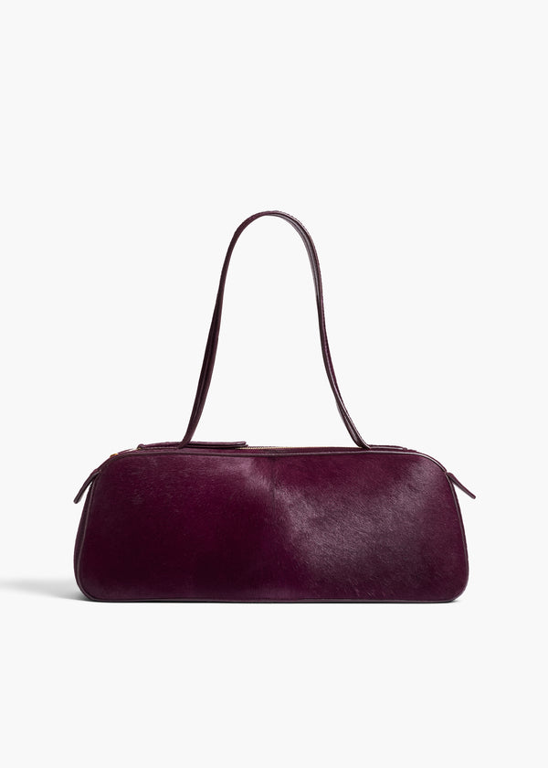 Simona Shoulder Bag in Eggplant Haircalf FRONT VIEW