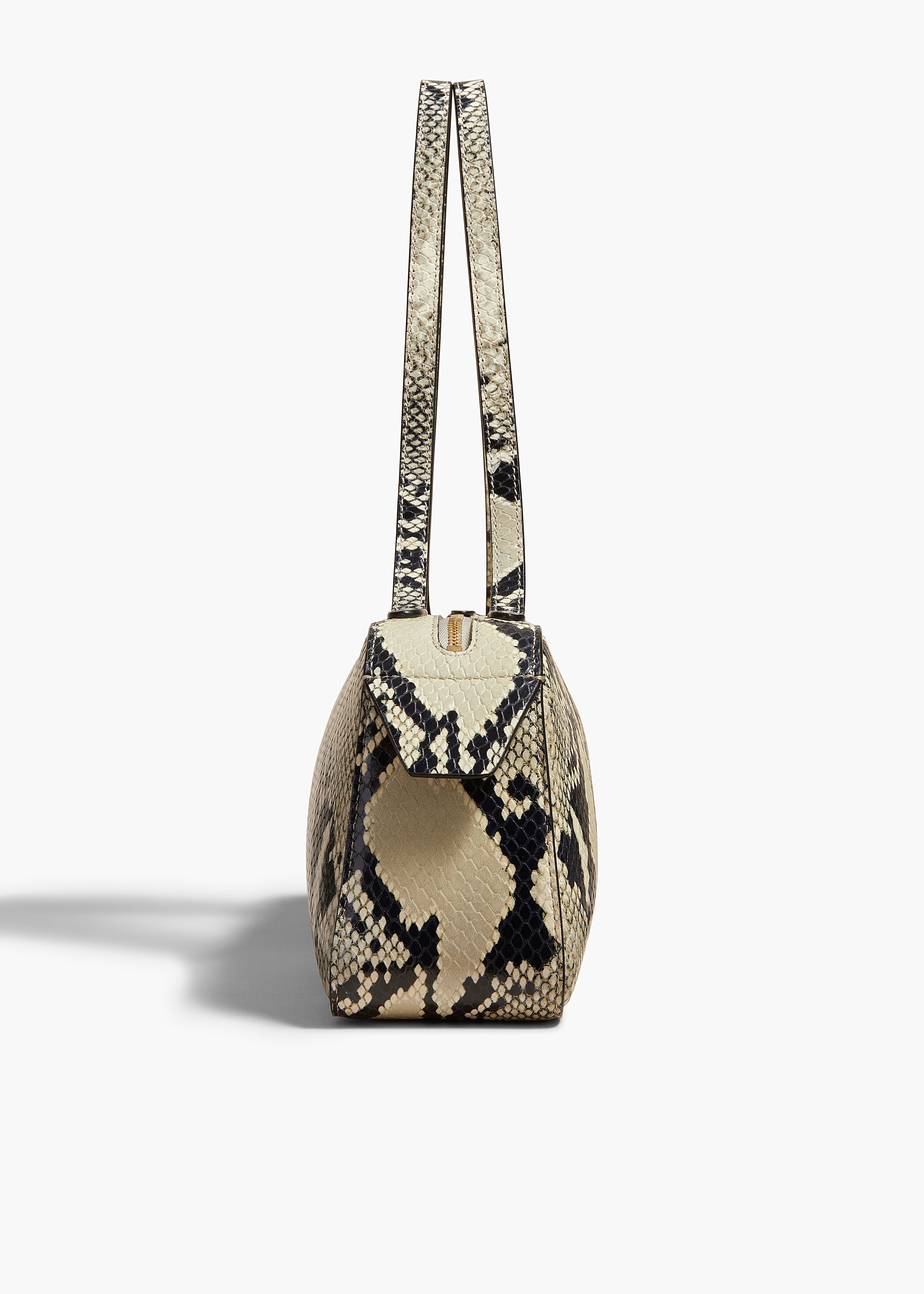 SIMONA HANDBAG IN NATURAL PYTHON SIDE VIEW