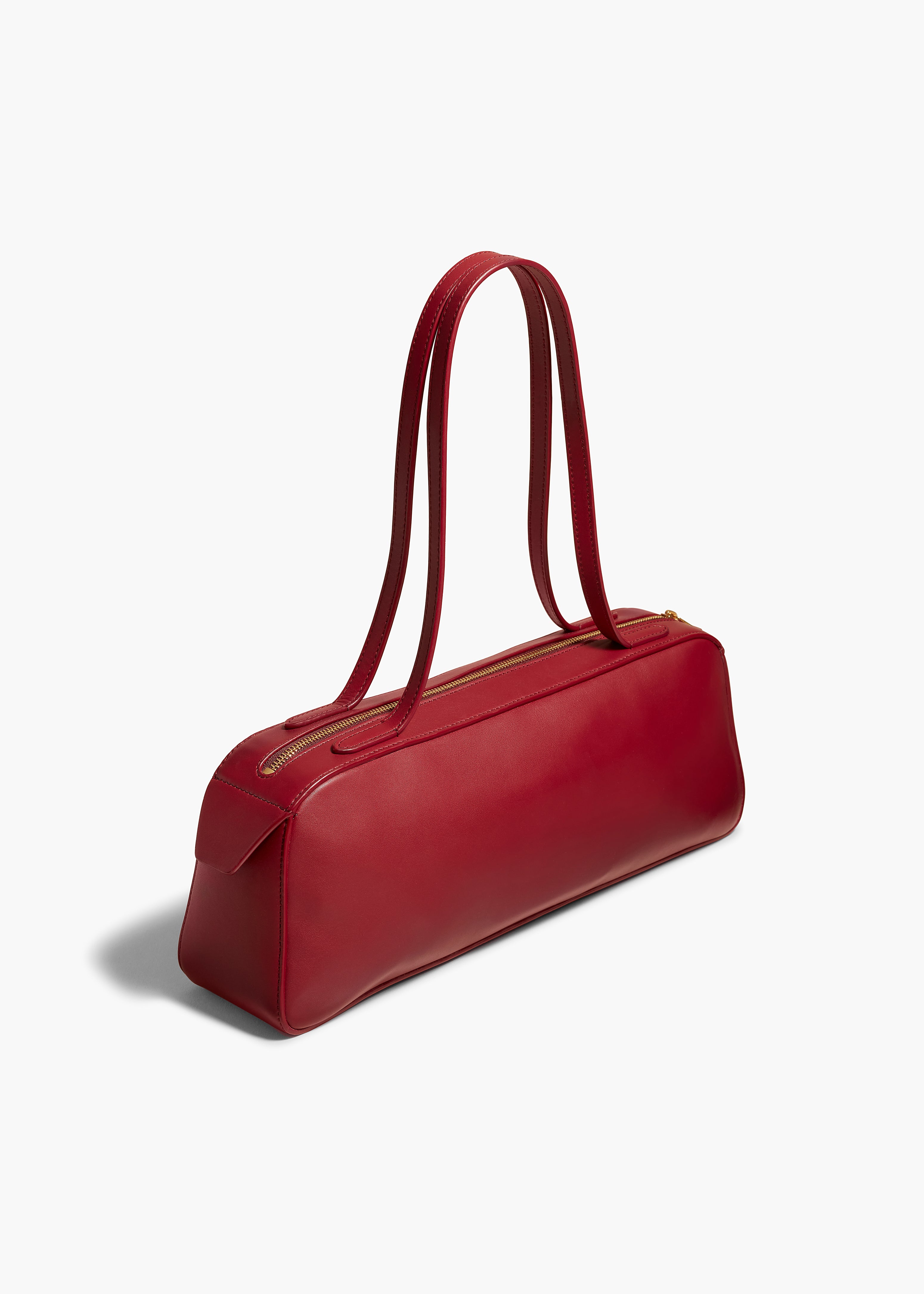 SIMONA HANDBAG IN OXBLOOD LEATHER ANGLED VIEW