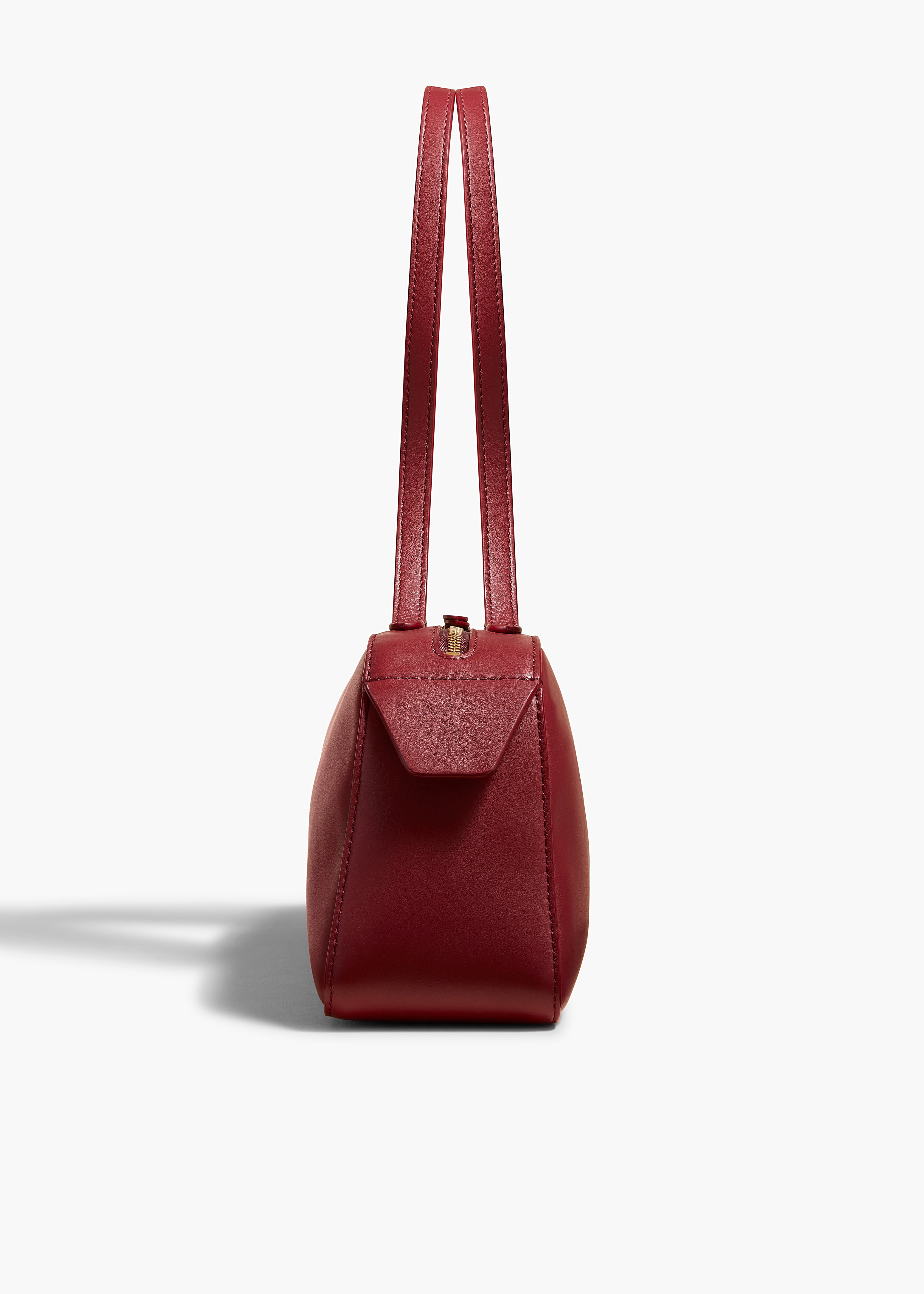 SIMONA HANDBAG IN OXBLOOD LEATHER SIDE VIEW