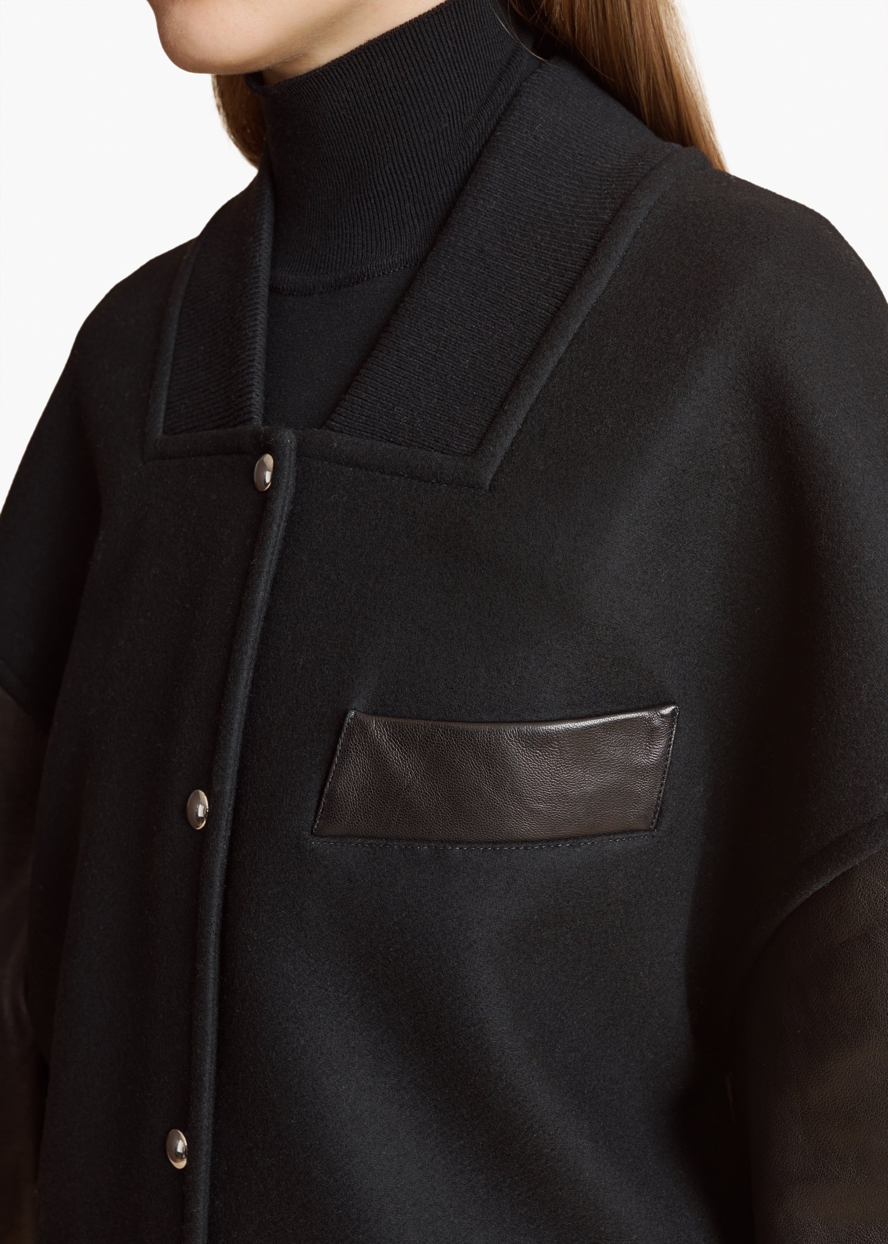 SPENCER JACKET IN BLACK LEATHER DETAILED VIEW 1