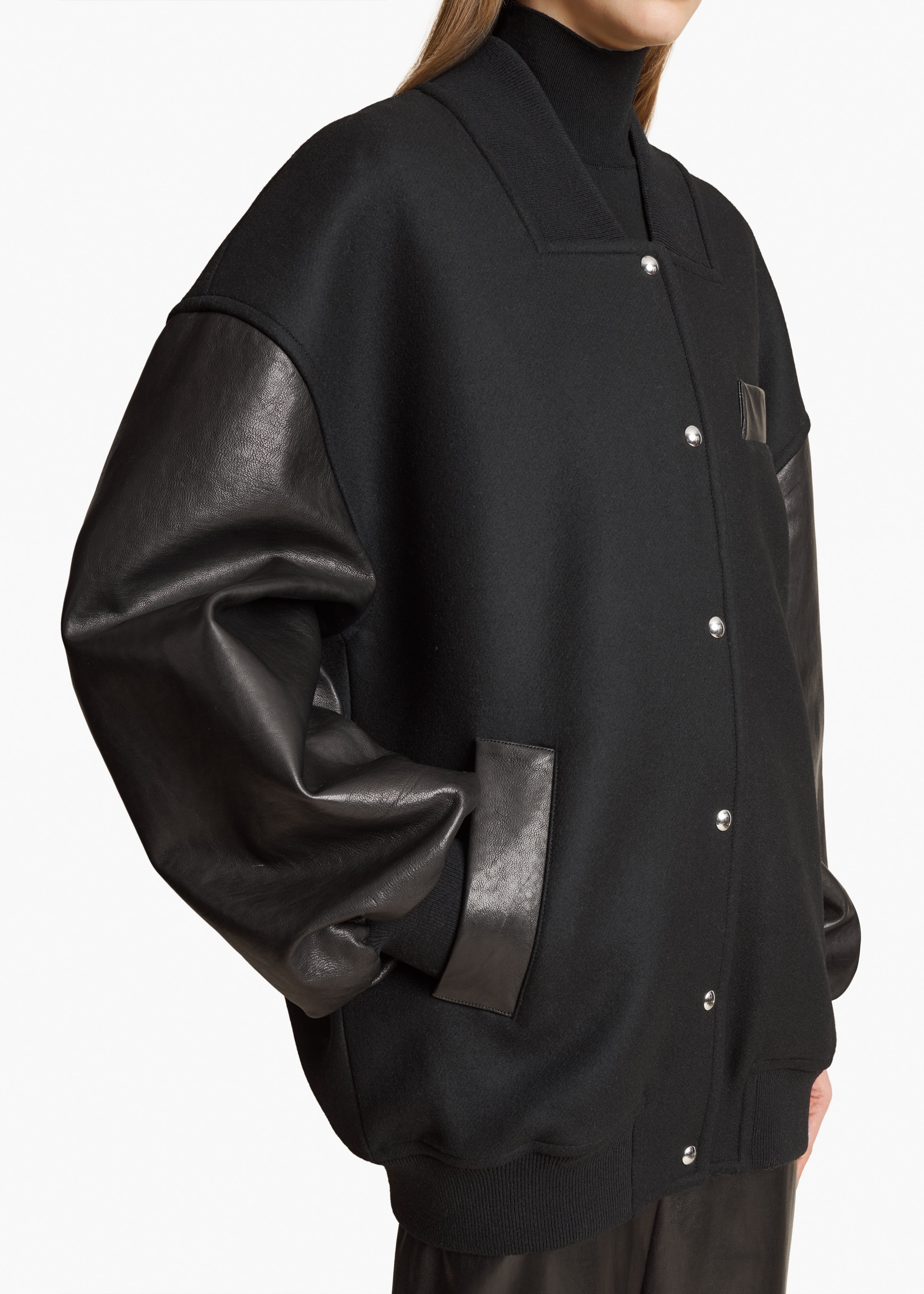 SPENCER JACKET IN BLACK LEATHER DETAILED VIEW 2