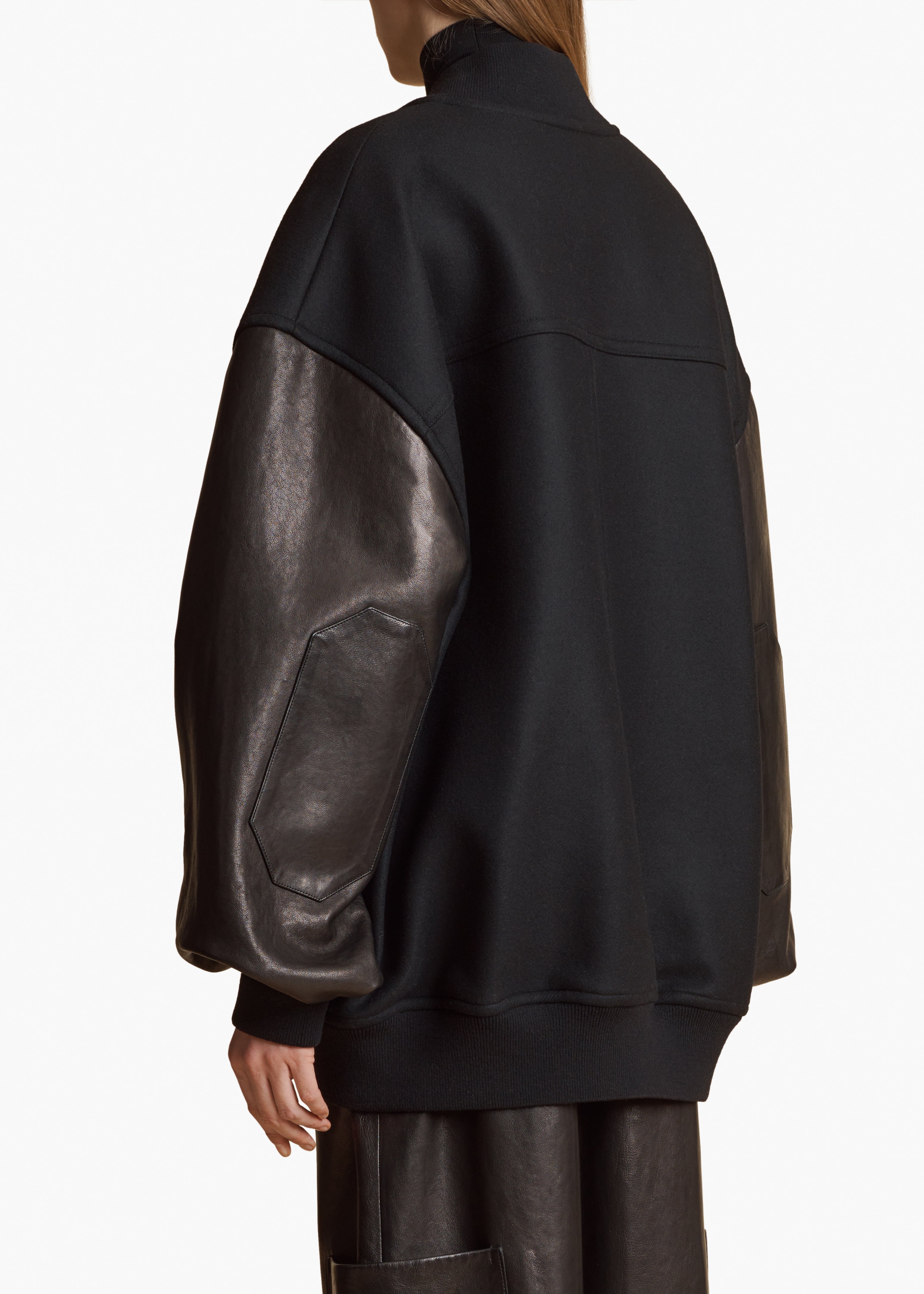 SPENCER JACKET IN BLACK LEATHER BACK VIEW