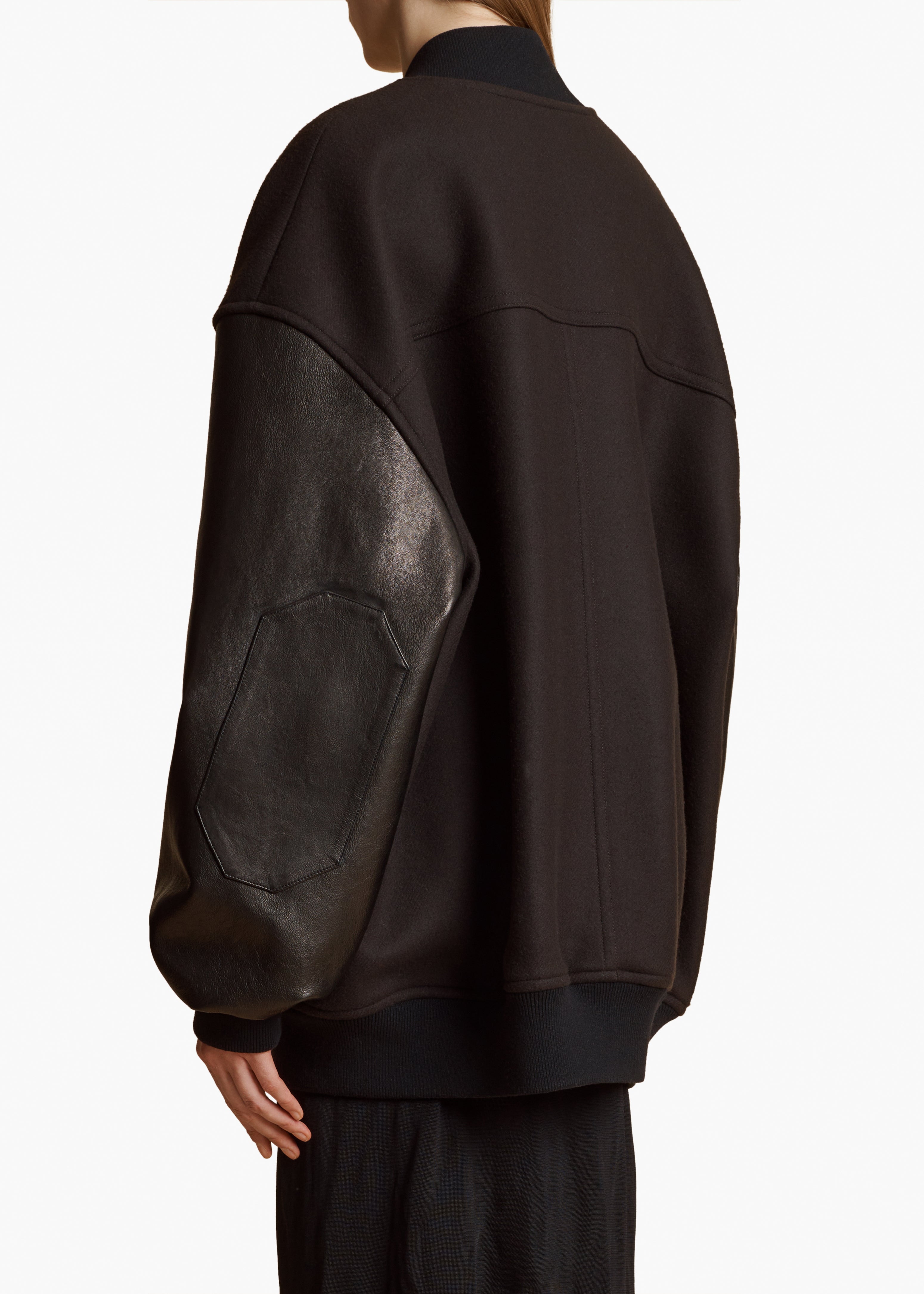 SPENCER JACKET IN DARK BROWN LEATHER BACK VIEW