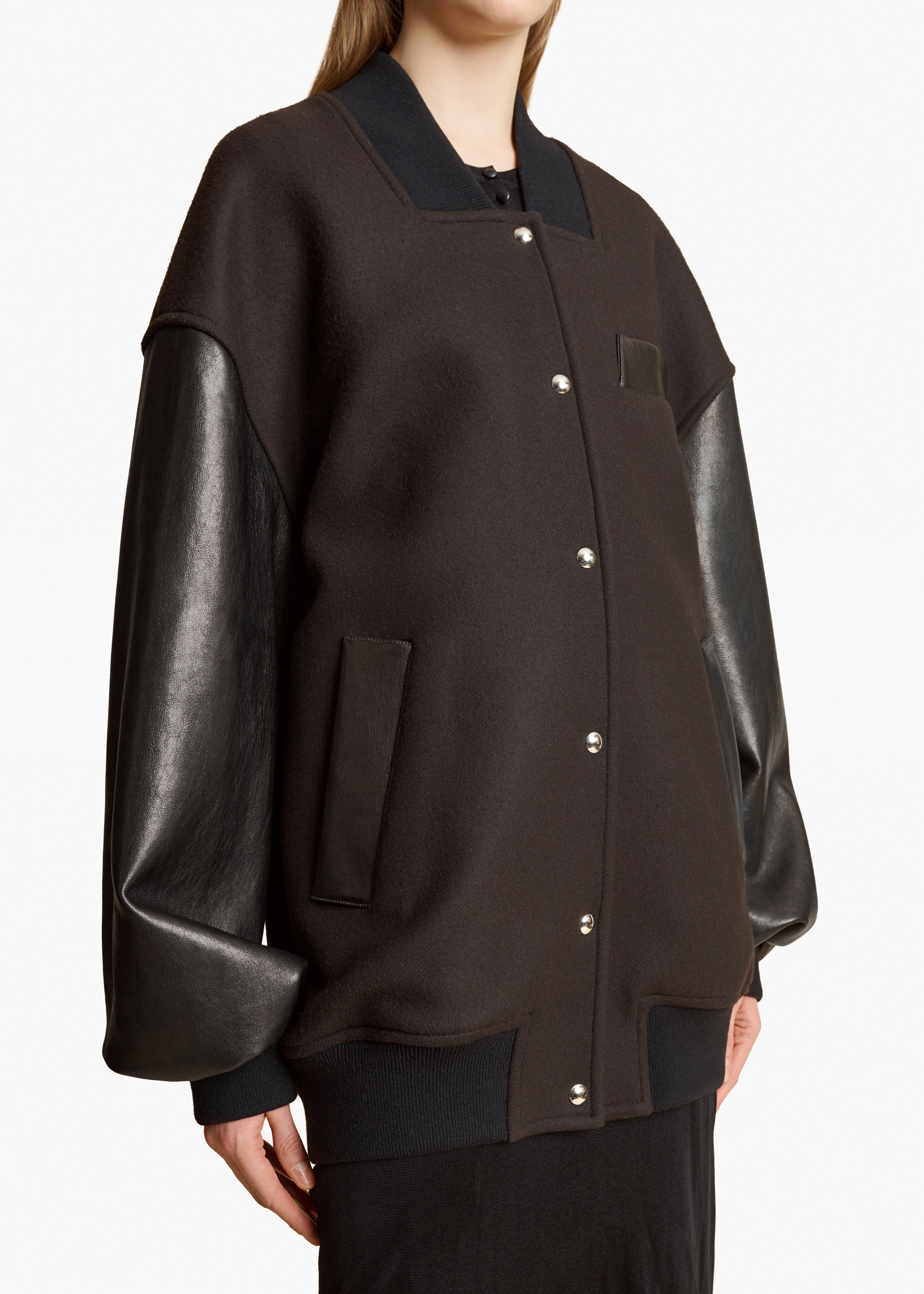 SPENCER JACKET IN DARK BROWN LEATHER DETAILED VIEW 2