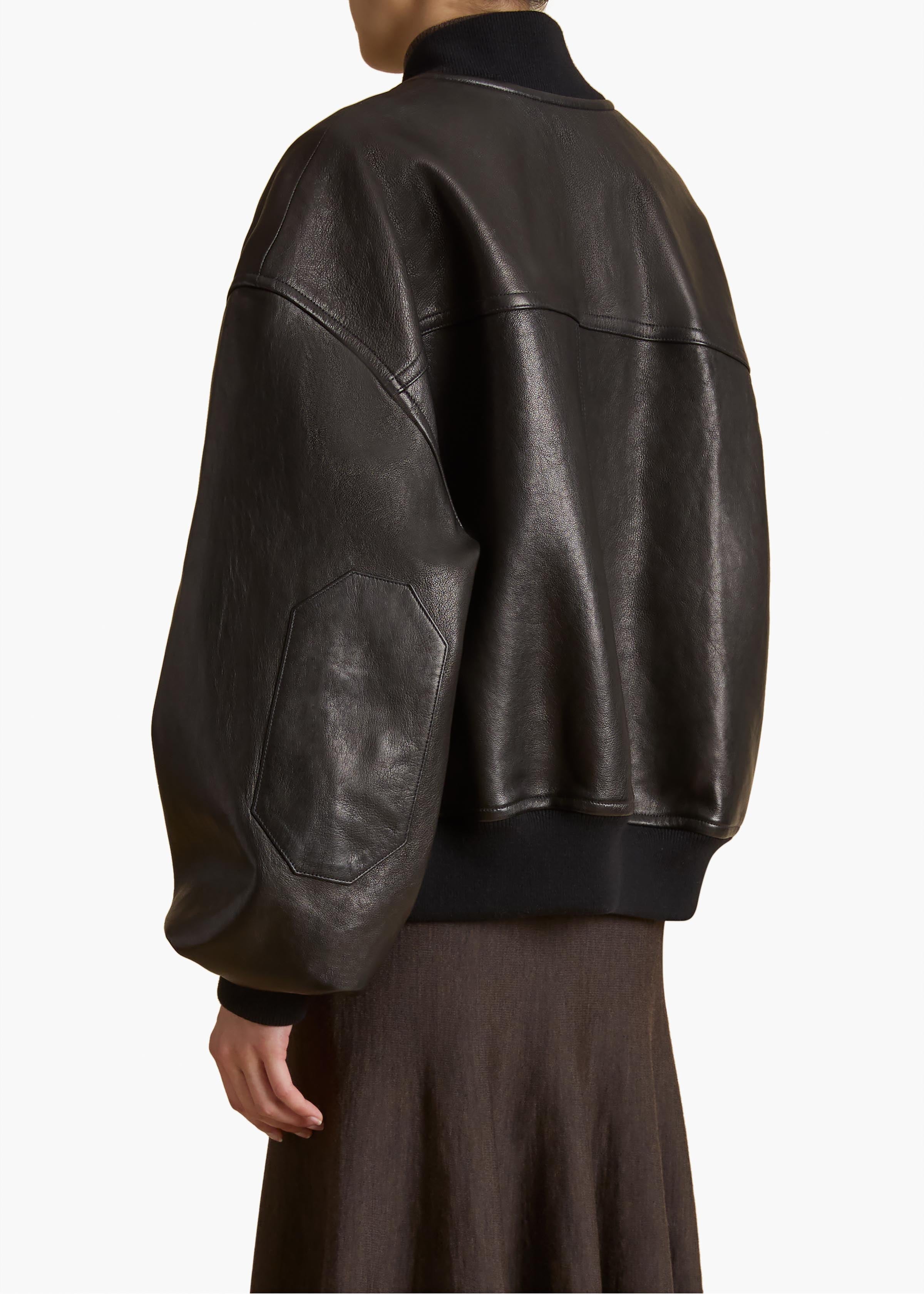 Spence Jacket in Black Leather BACK VIEW