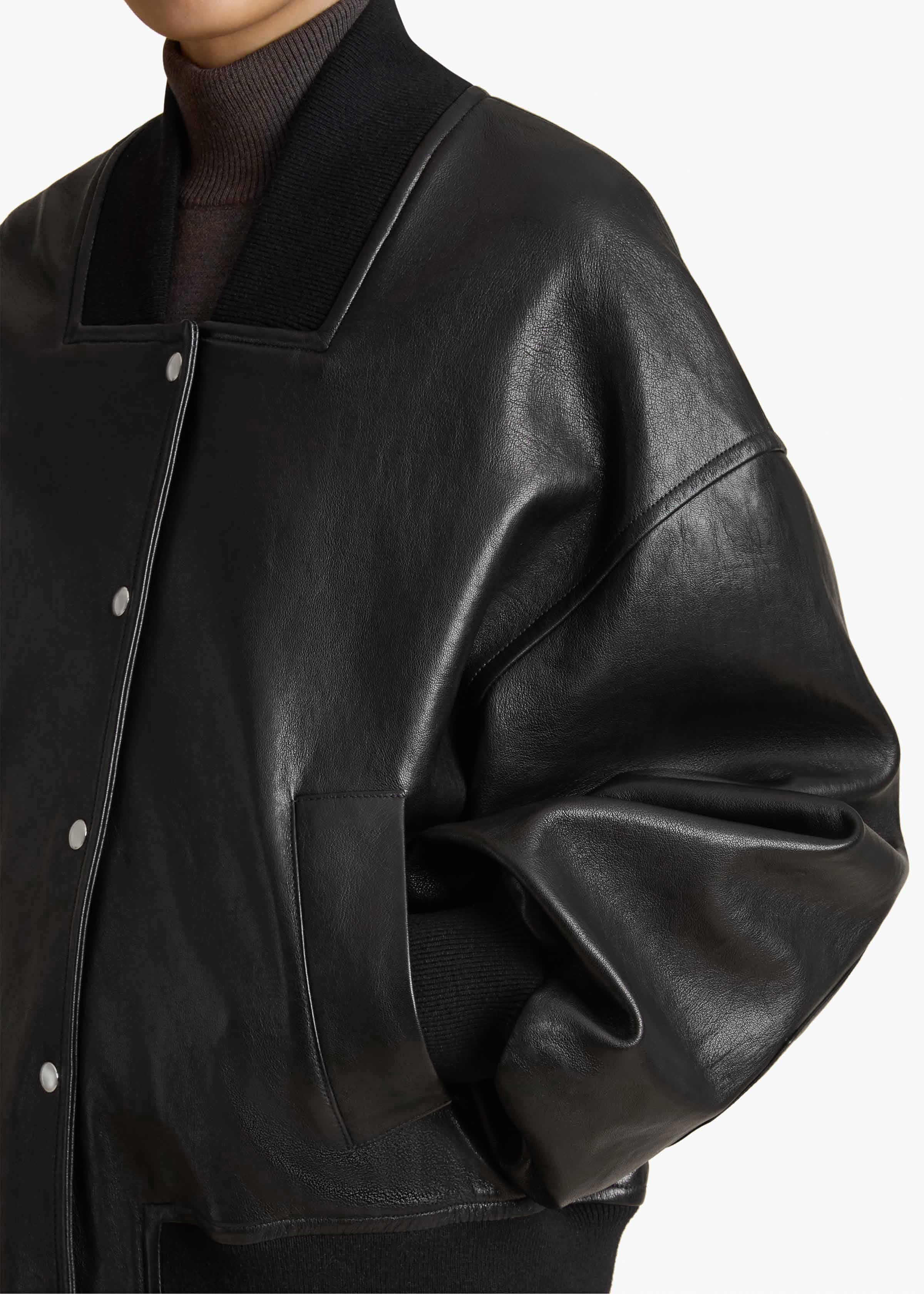 Spence Jacket in Black Leather DETAILED VIEW 2