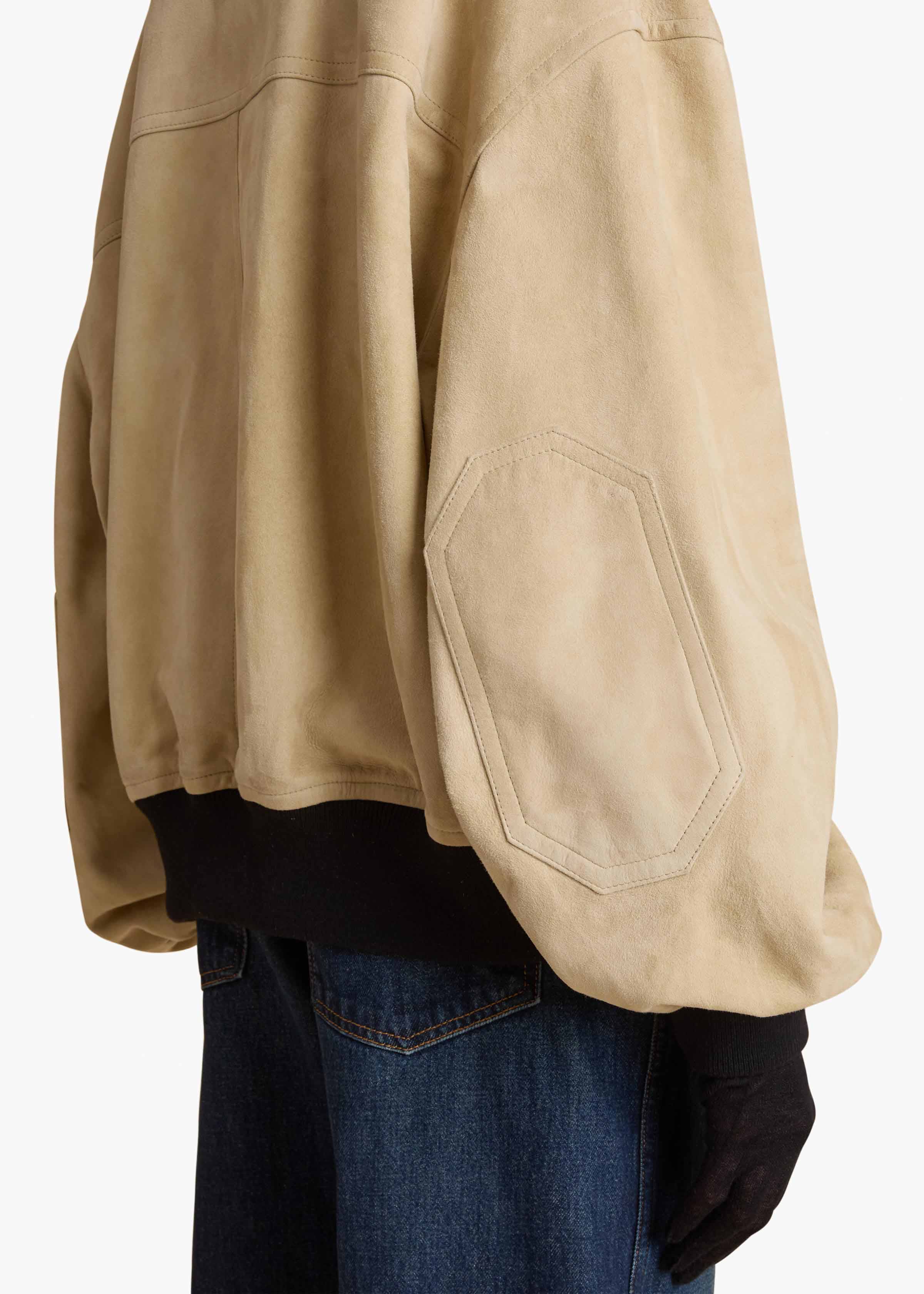 Spence Jacket in Sand Suede DETAILED VIEW 1