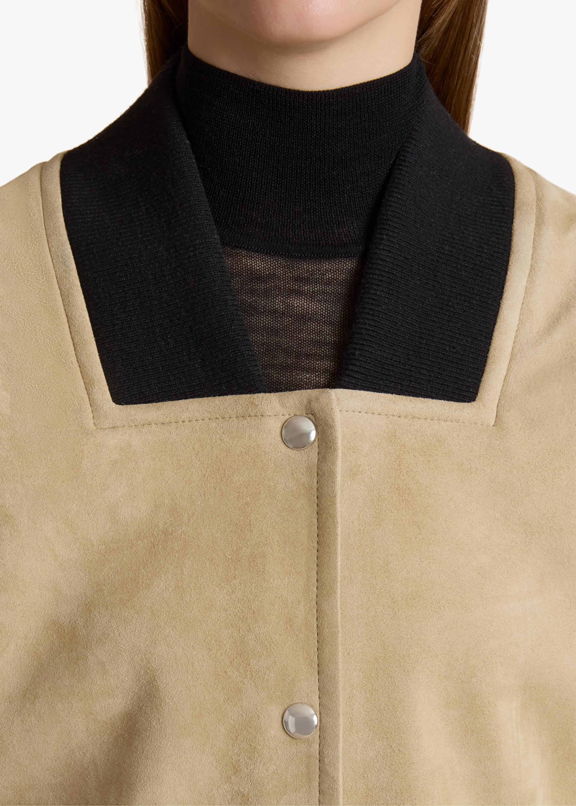 Spence Jacket in Sand Suede DETAILED VIEW 2