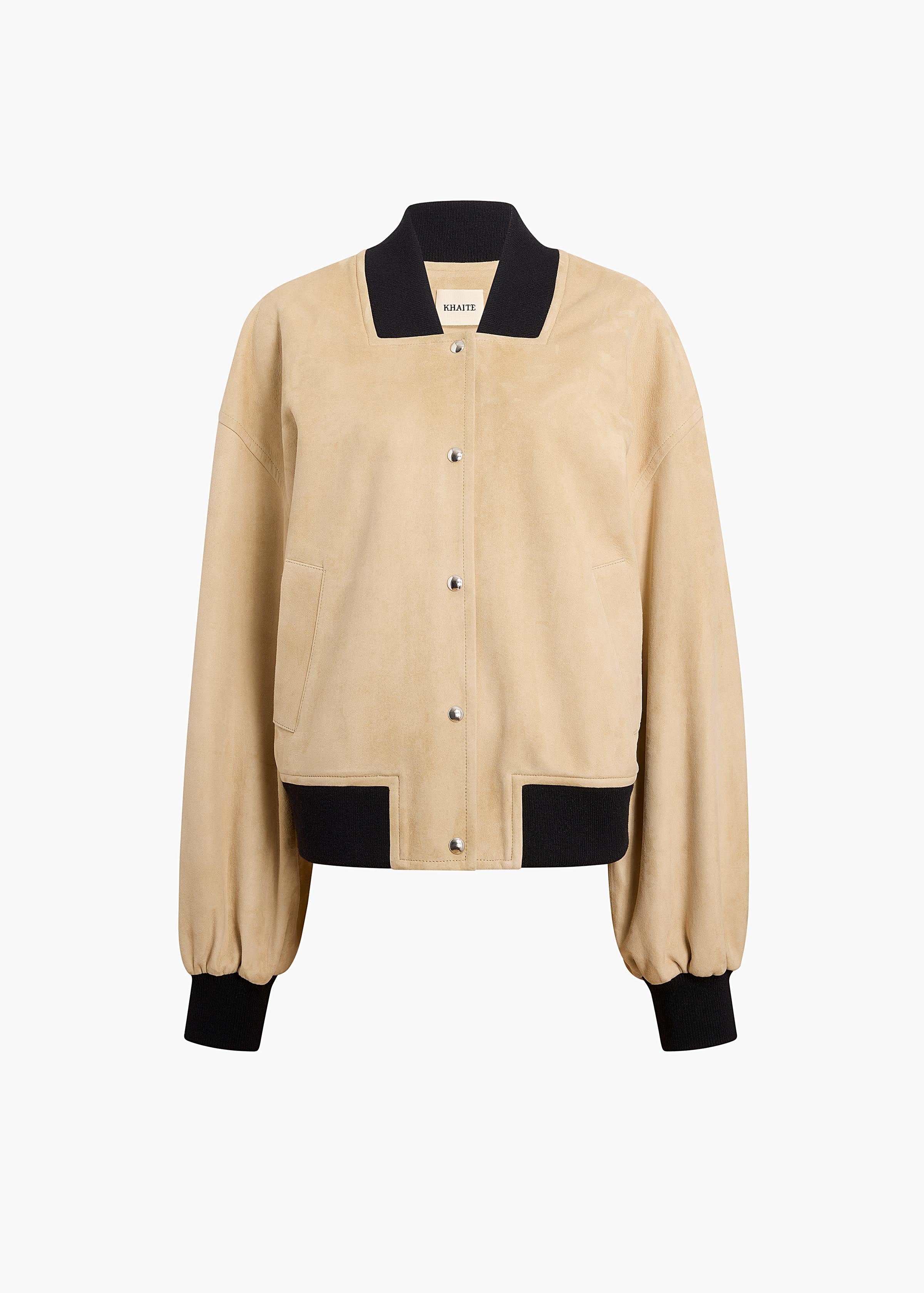 Spence Jacket in Sand Suede FLAT VIEW