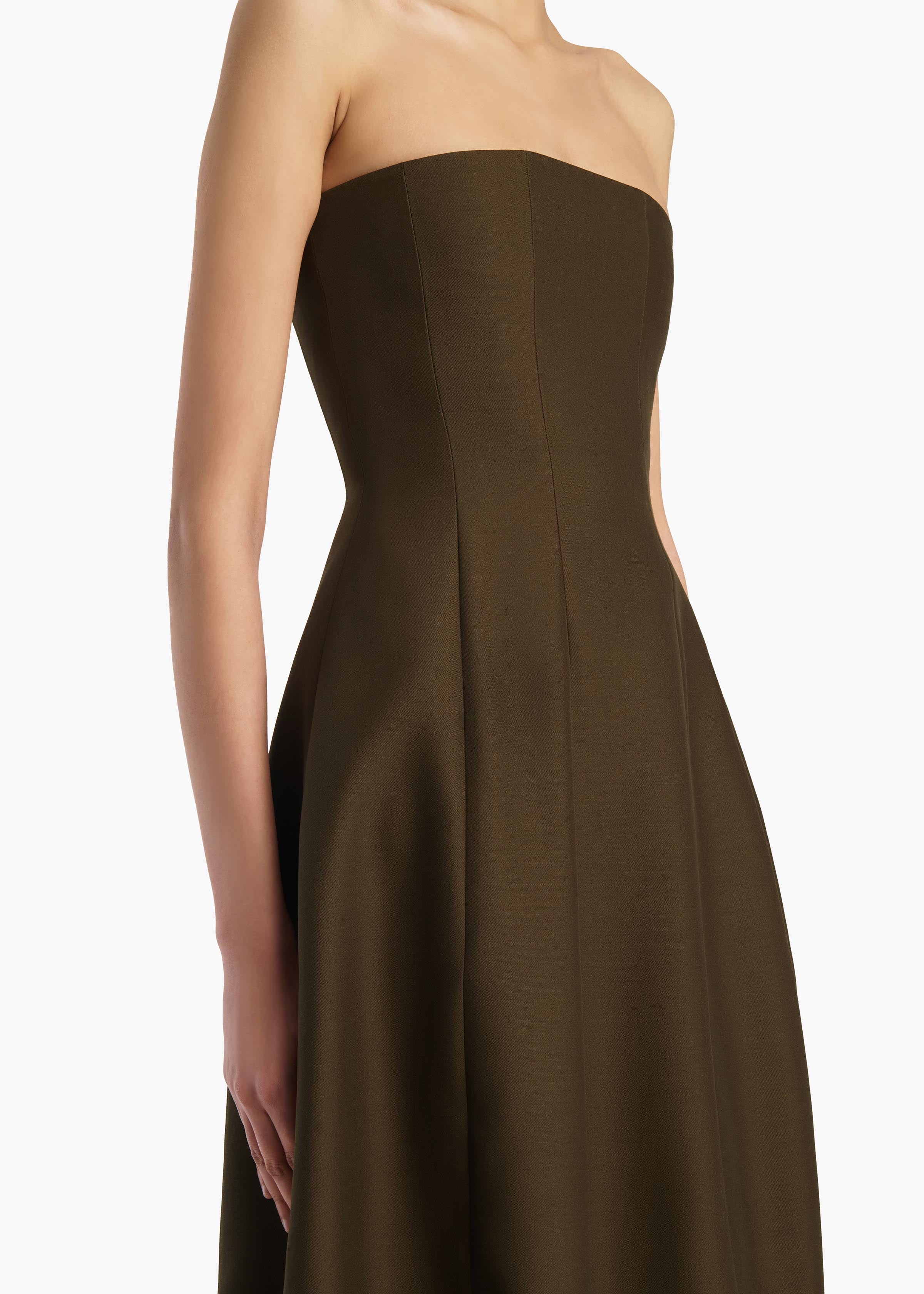 Stela Dress in Dark Olive