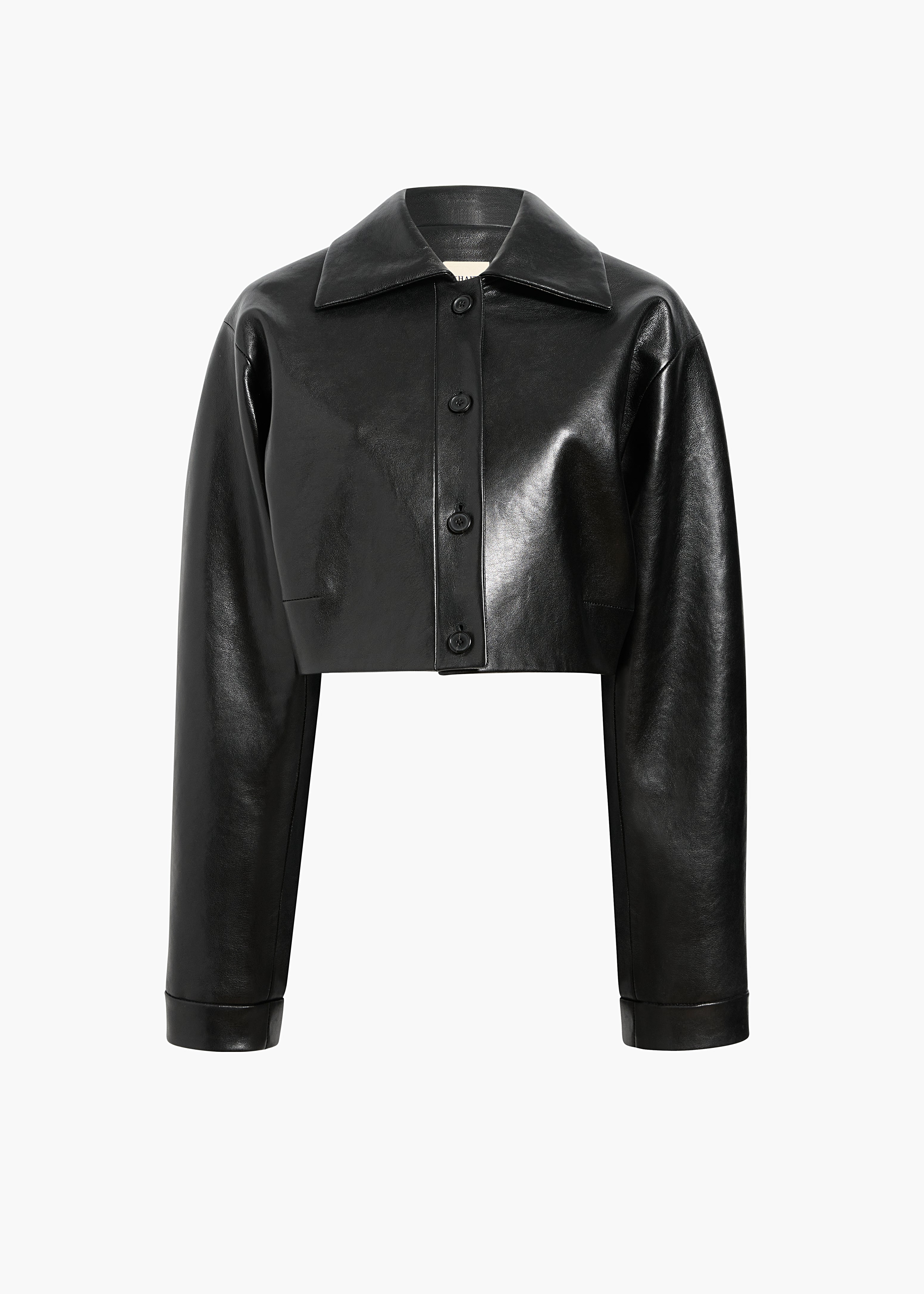 SUE JACKET IN BLACK LEATHER FLAT VIEW