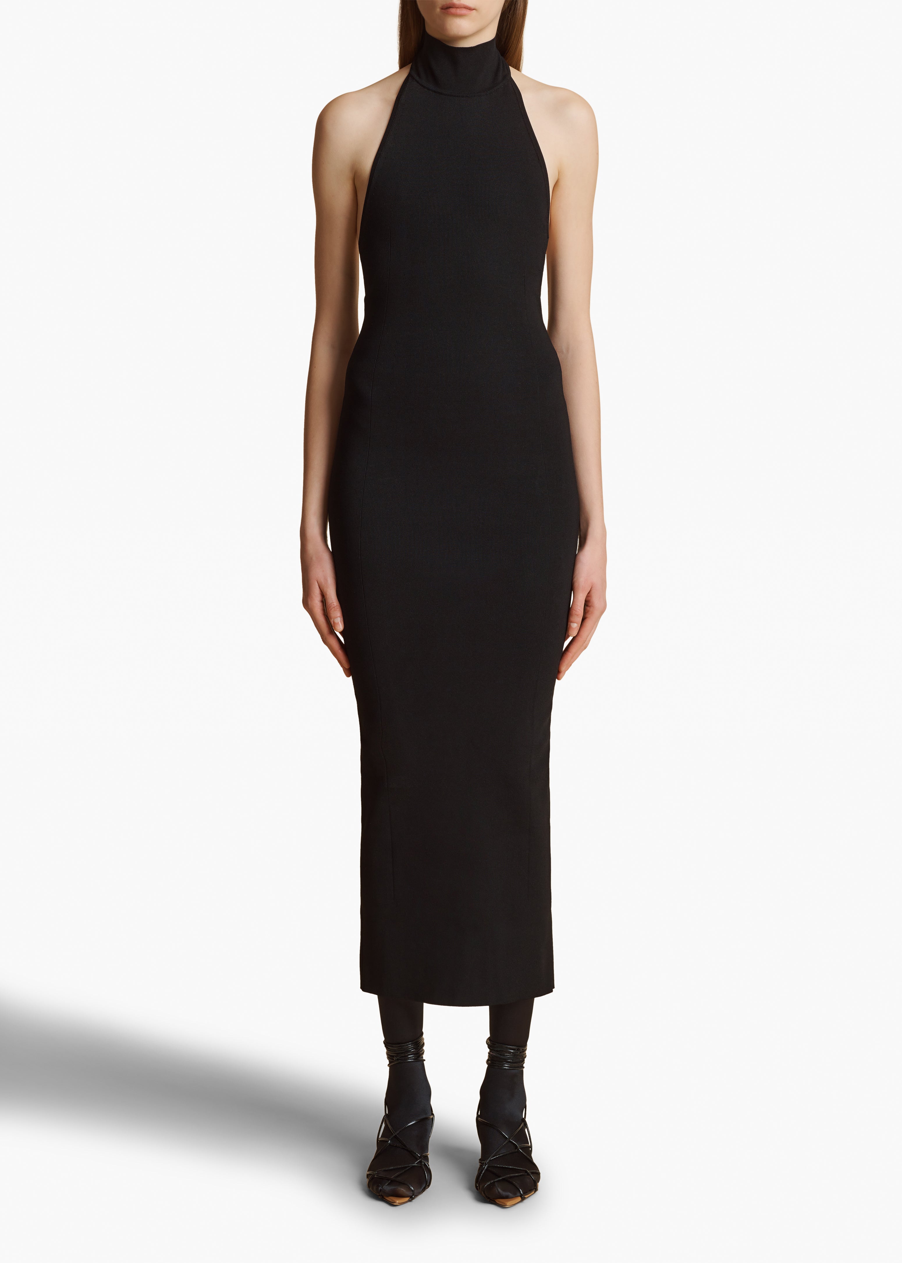 SUZANNE DRESS IN BLACK FRONT VIEW