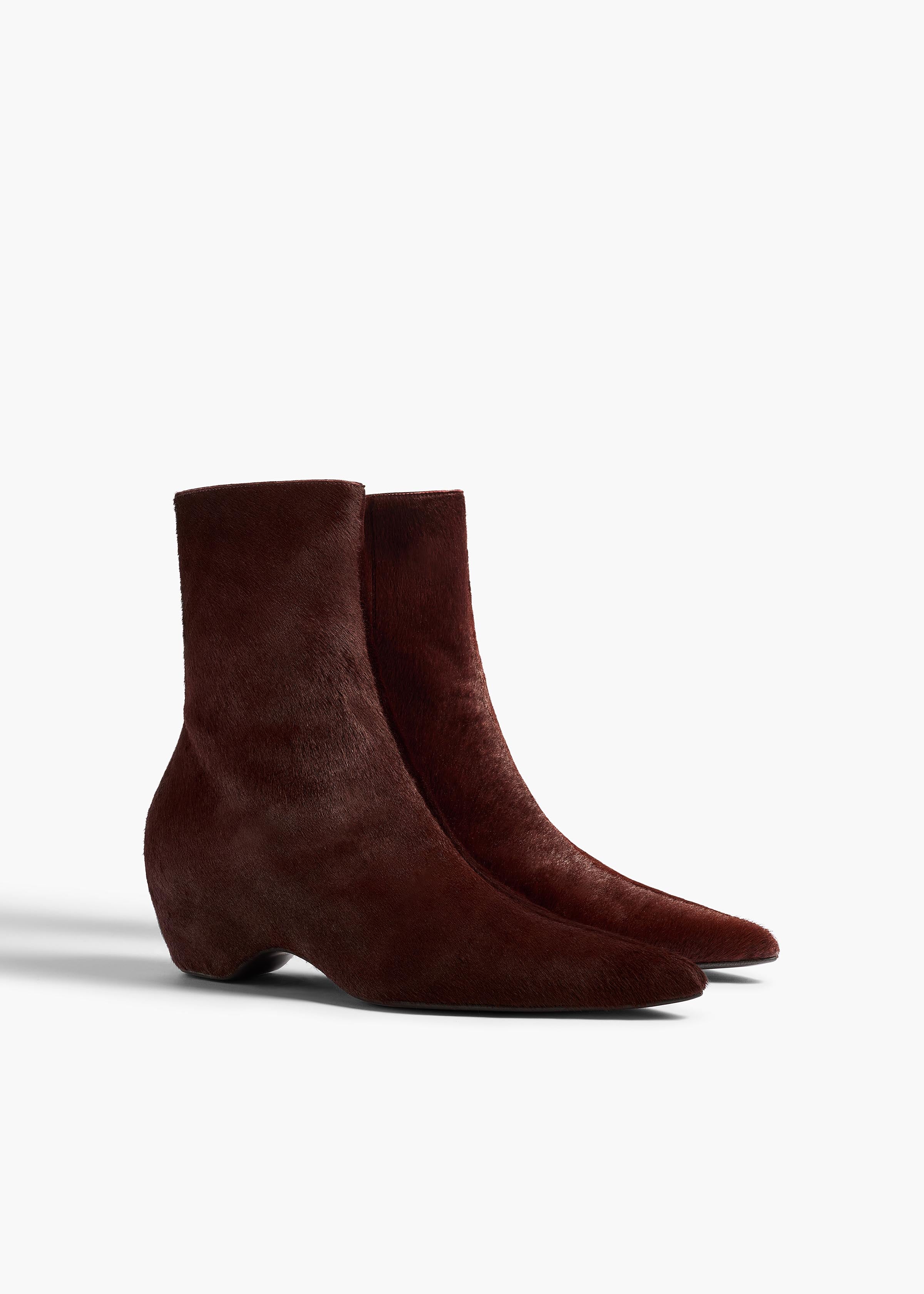 Sybil Ankle Boot in Rouge Noir Haircalf