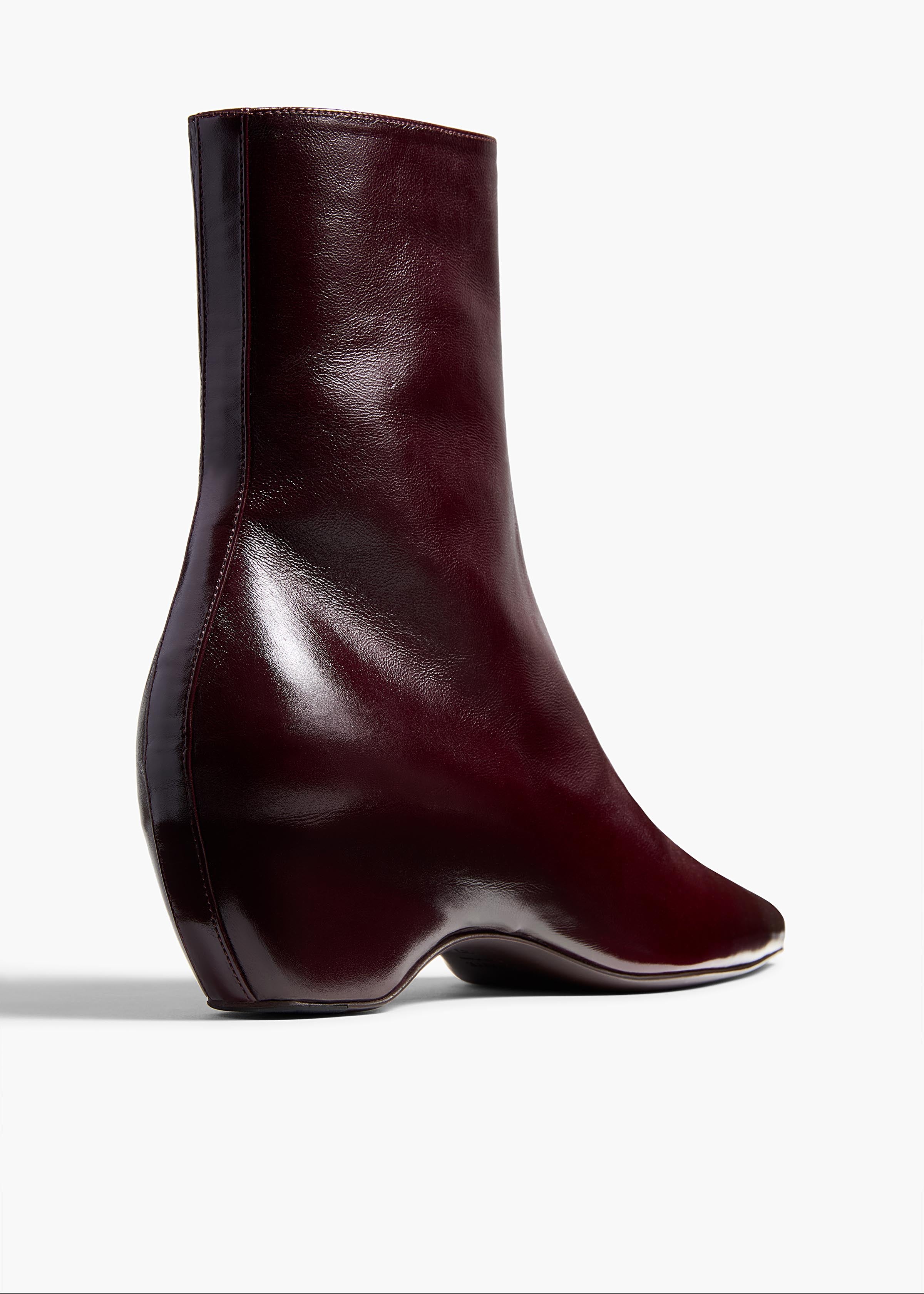 Sybil Ankle Boot in Bordeaux Glazed Leather
