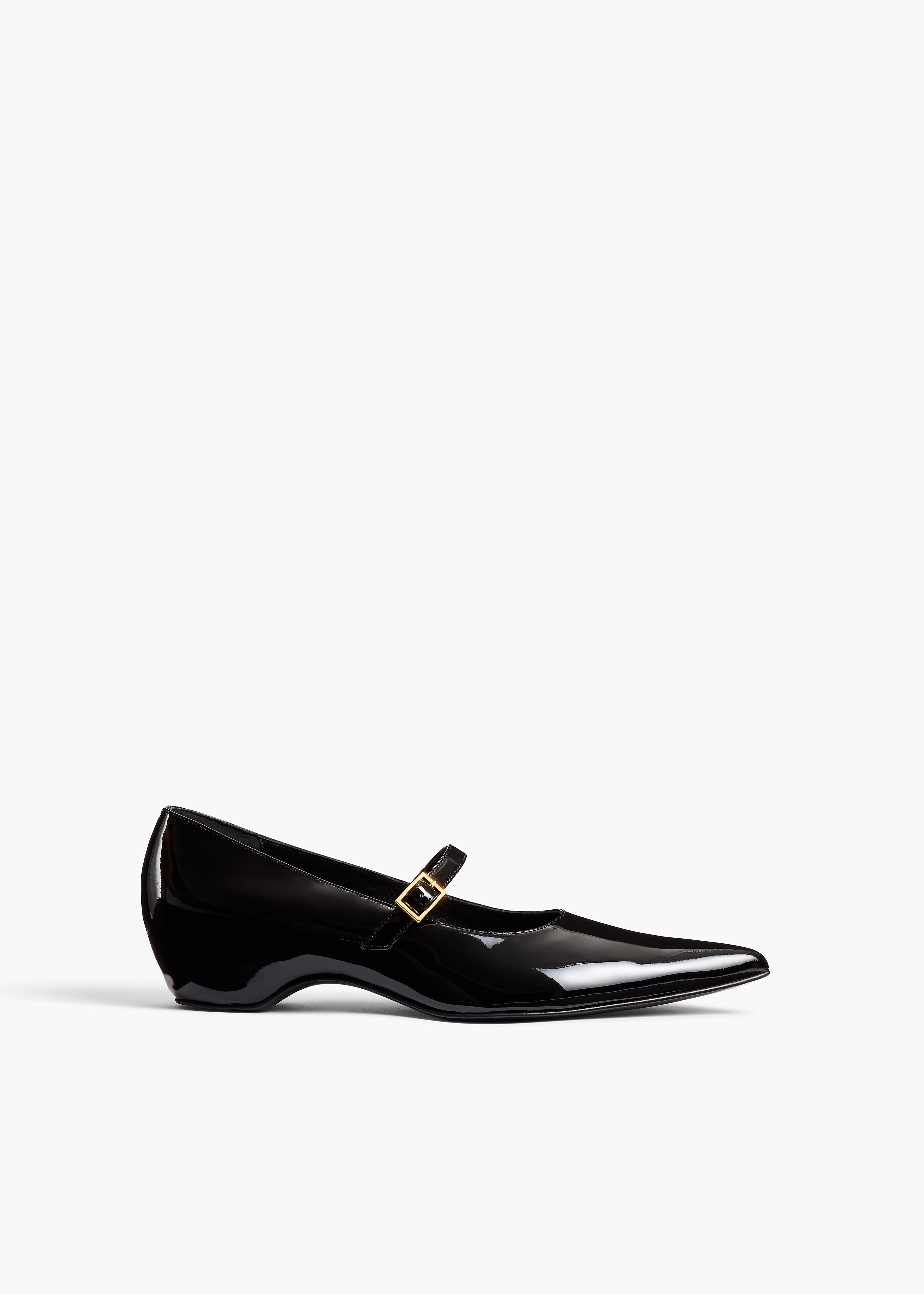 Sybil Mary Jane Flat in Black Patent Leather FRONT VIEW