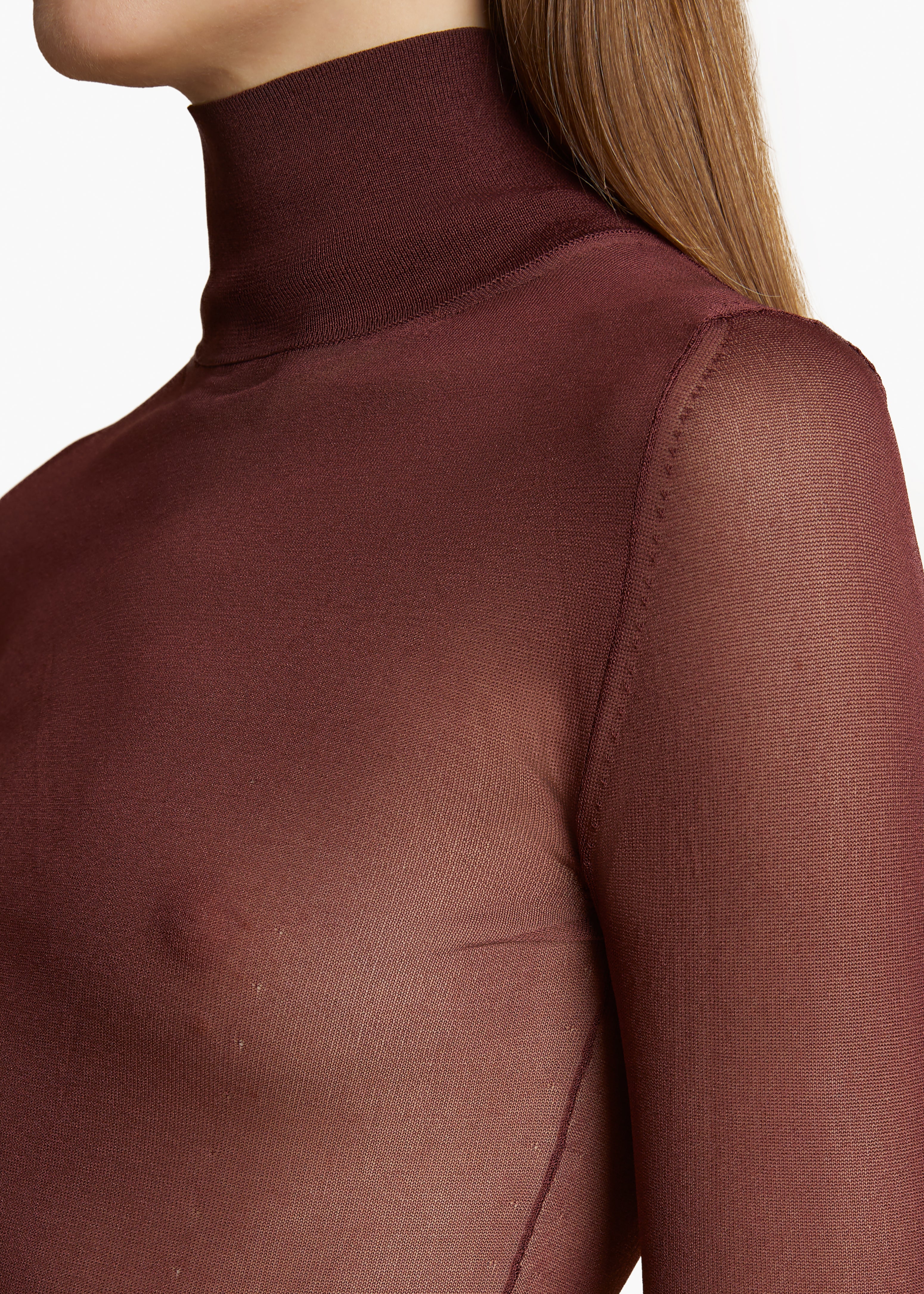 TALLIN BODYSUIT IN OXBLOOD DETAILED VIEW 1