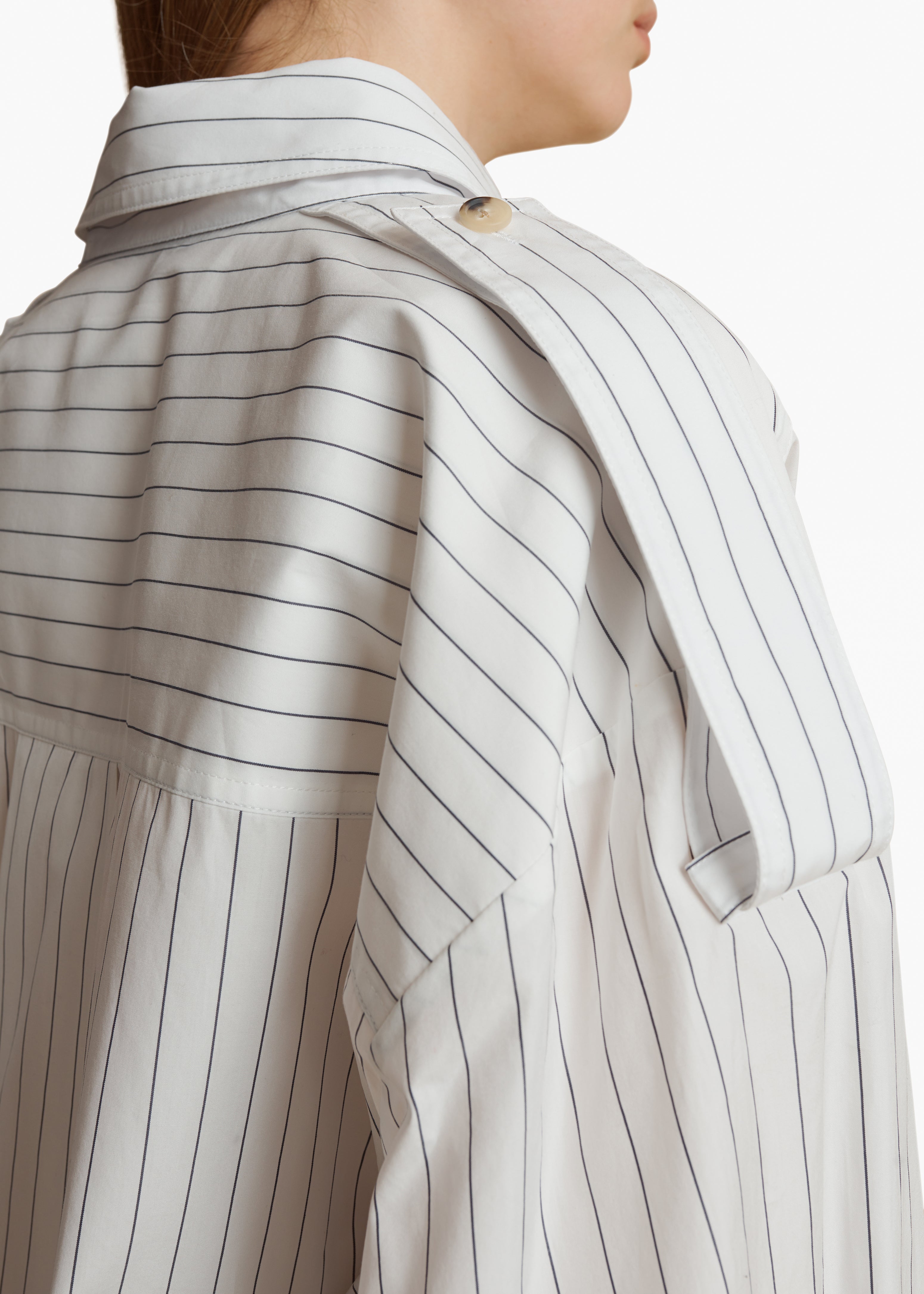 TAMAL TOP IN WHITE NAVY STRIPE DETAILED VIEW 1