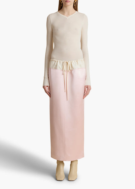 Chet Skirt in Soft Pink STYLED VIEW