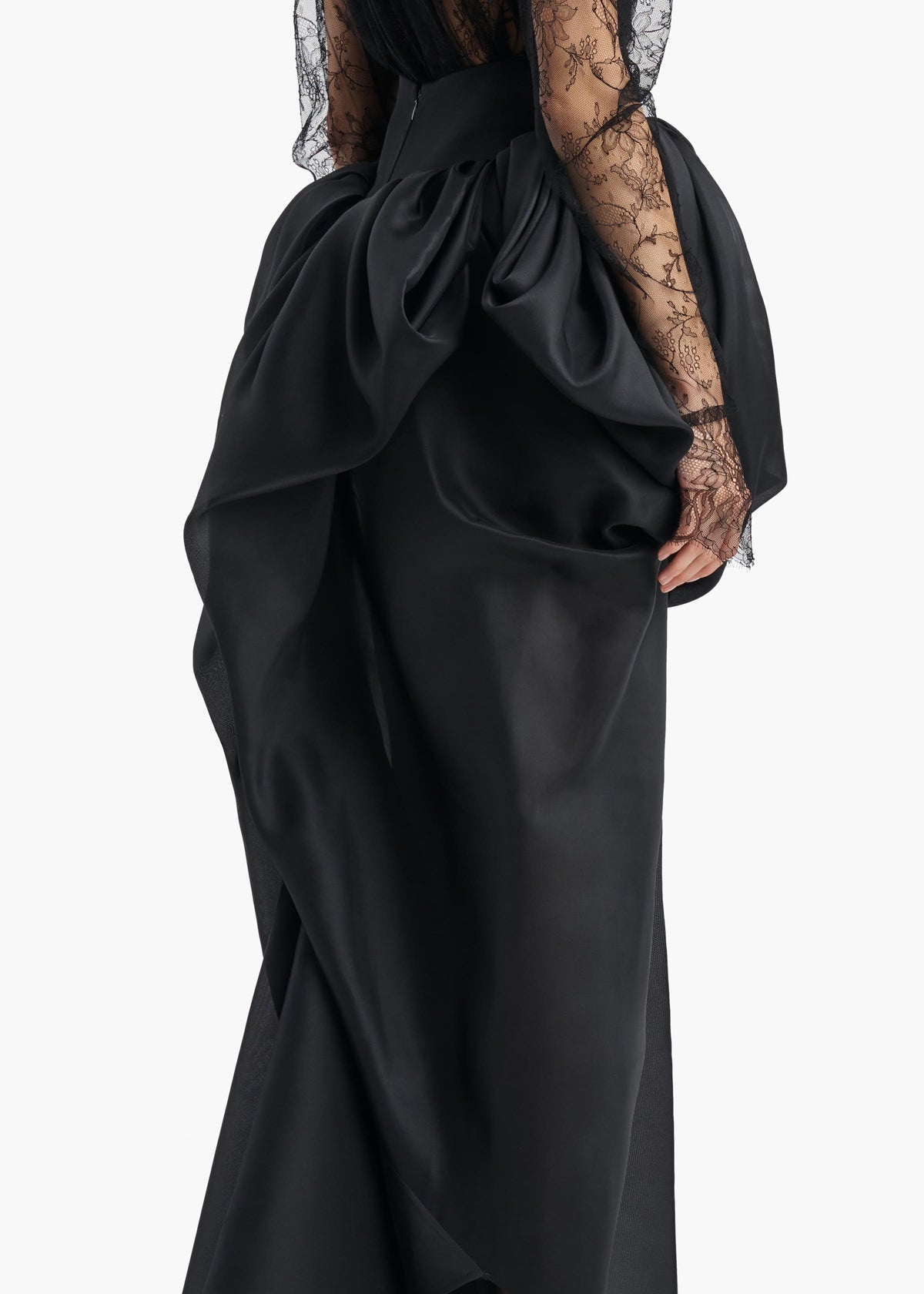 KHAITE  - Tessa Skirt in Black Silk