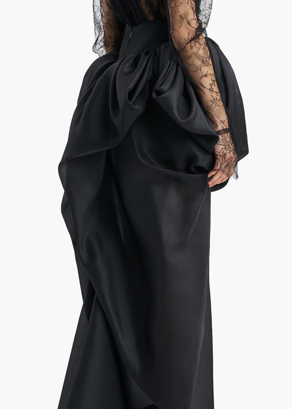 Tessa Skirt in Black Silk