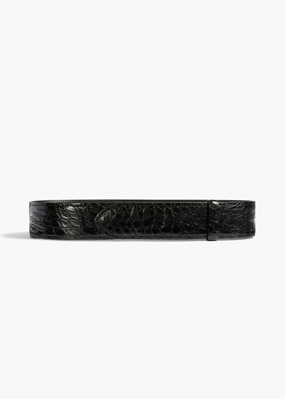 Theo Waist Belt in Black Alligator