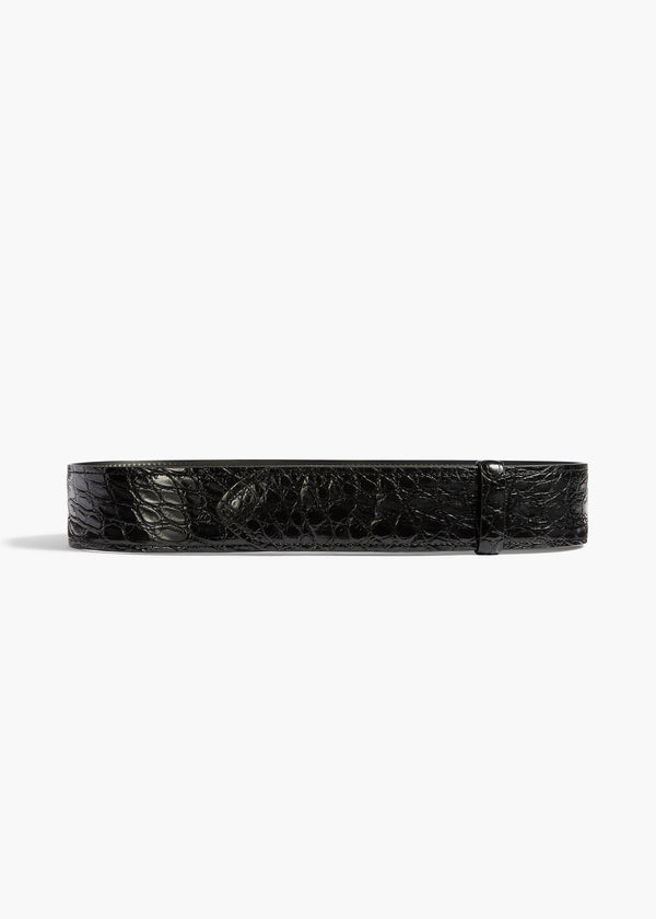 Theo Waist Belt in Black Alligator