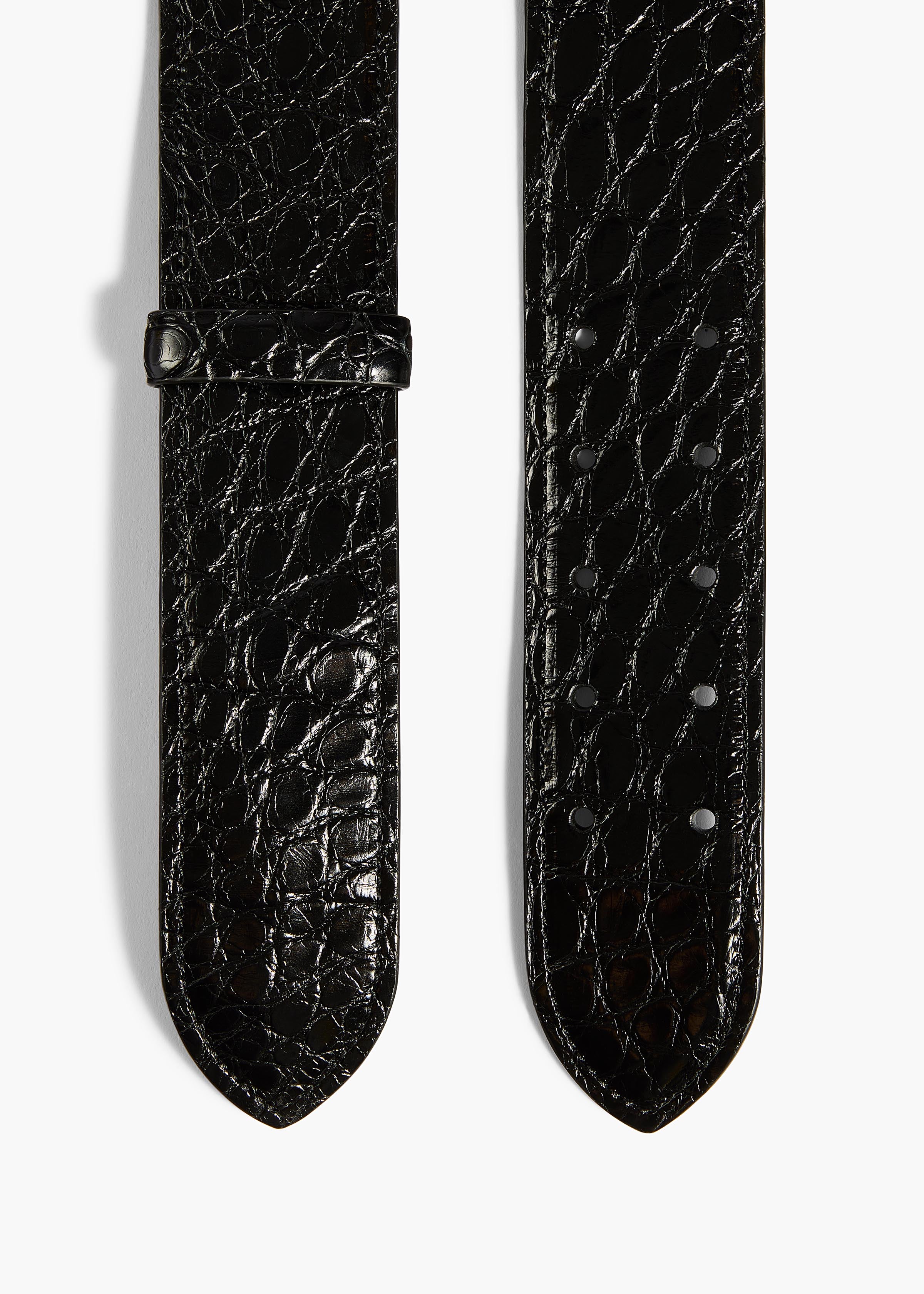 KHAITE  - Theo Waist Belt in Black Alligator