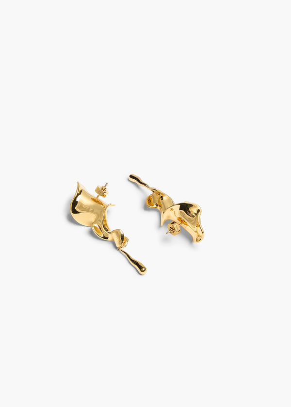 Tidal Earrings in Gold ANGLED VIEW