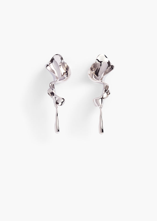 Tidal Earrings in Silver FLAT VIEW